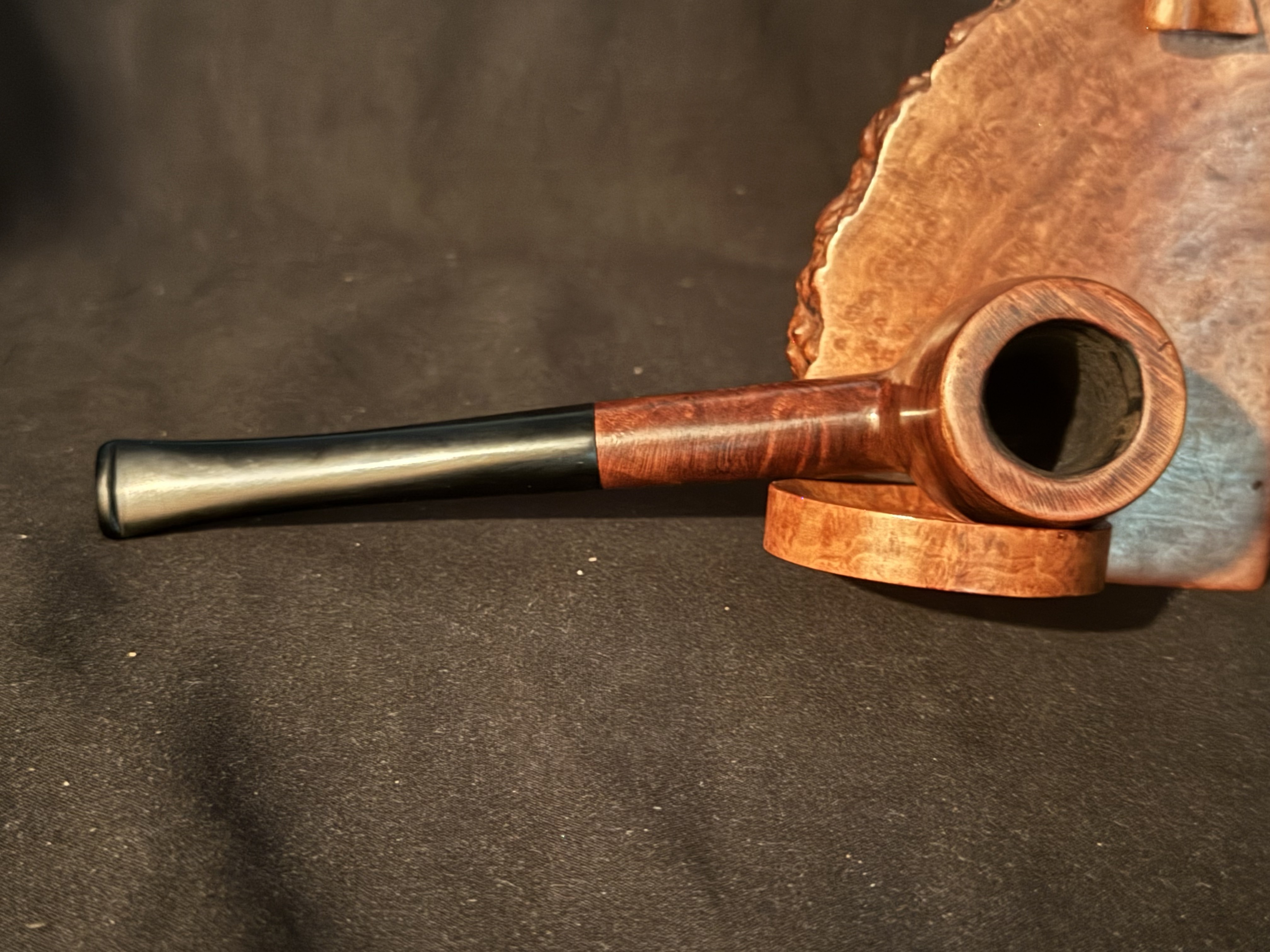 Pacine De Bruyere Smooth Straight Billiard Briar Pipe - Vulcanite Tapered Stem, Fishtail, No Filter, Estate 7