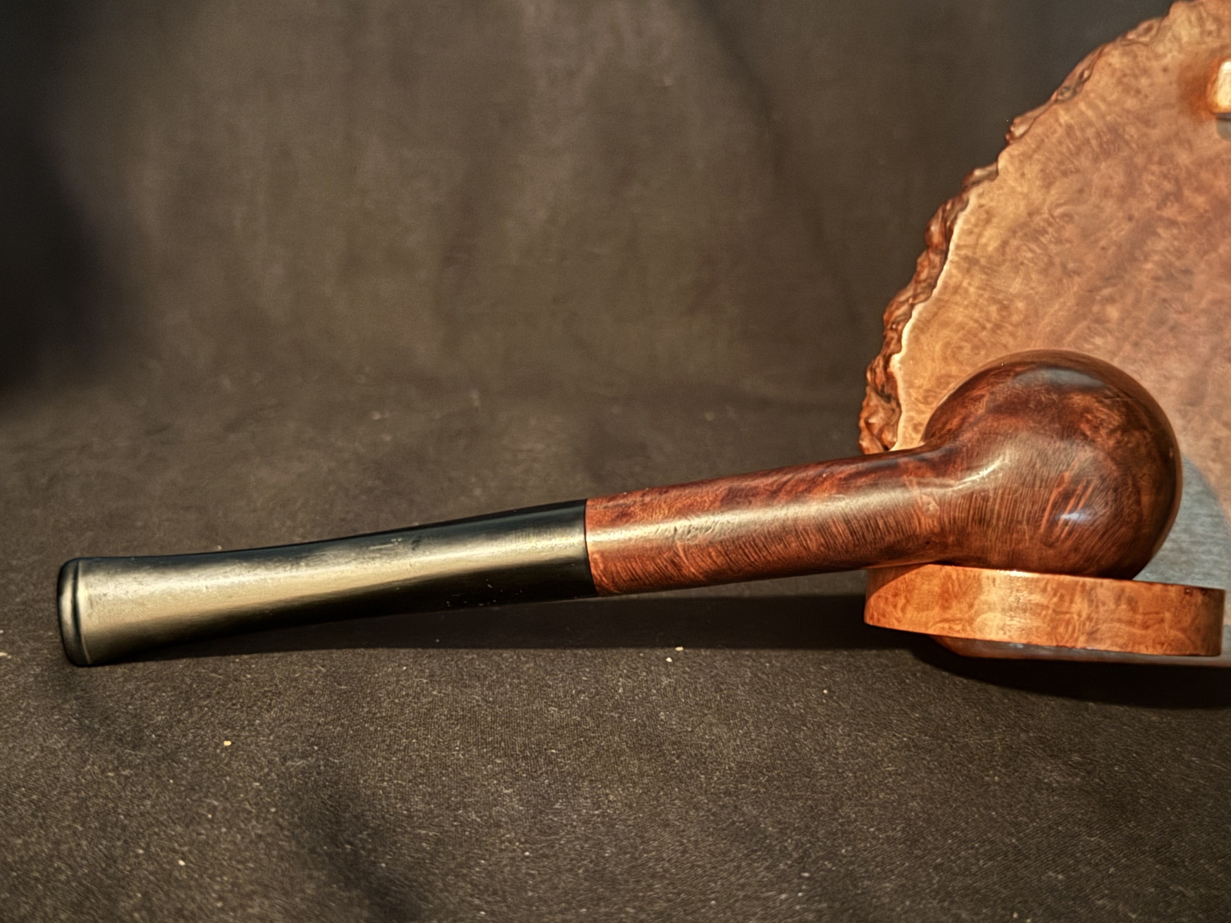 Pacine De Bruyere Smooth Straight Billiard Briar Pipe - Vulcanite Tapered Stem, Fishtail, No Filter, Estate 8