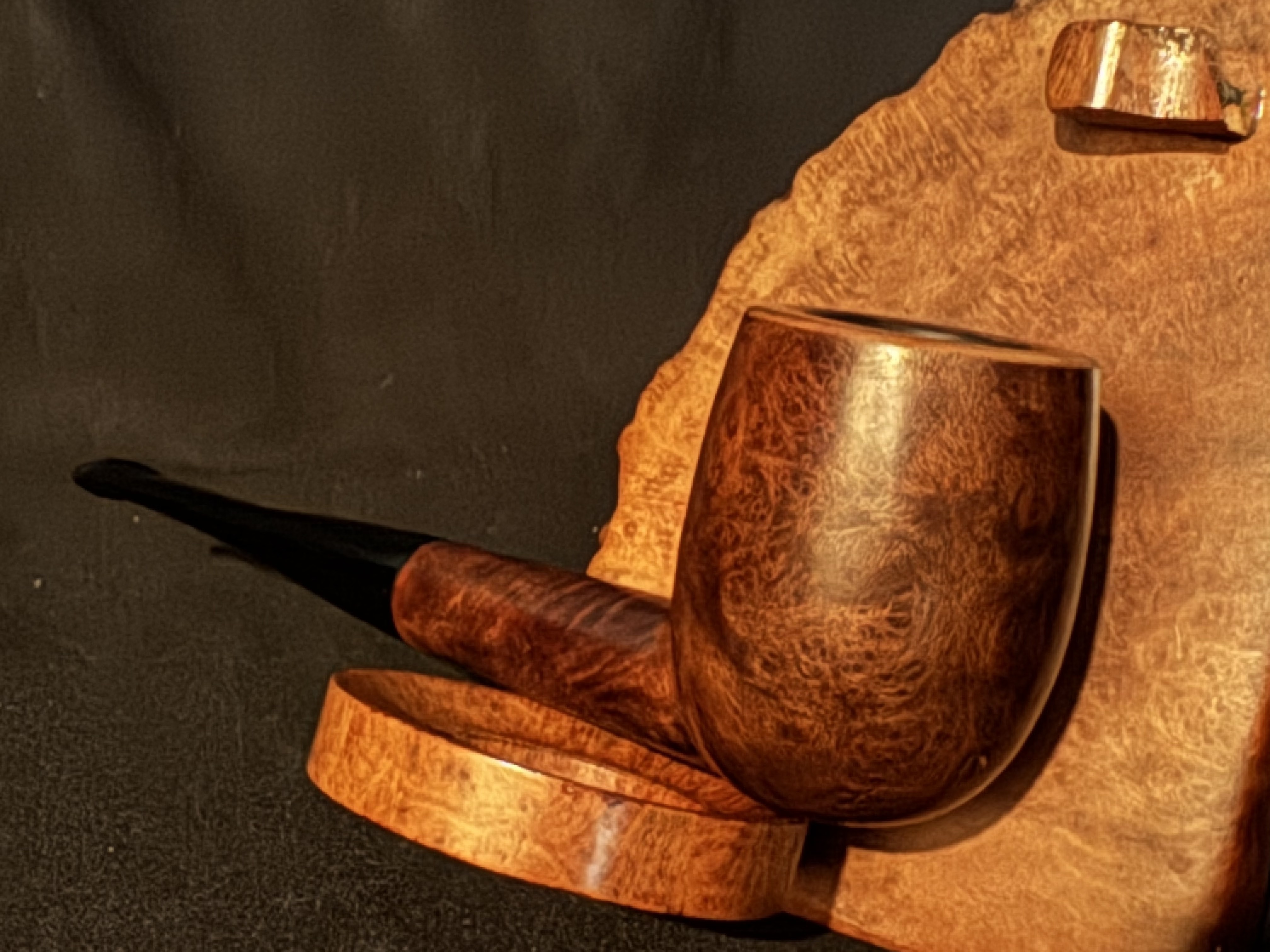 Pacine De Bruyere Smooth Straight Billiard Briar Pipe - Vulcanite Tapered Stem, Fishtail, No Filter, Estate 9