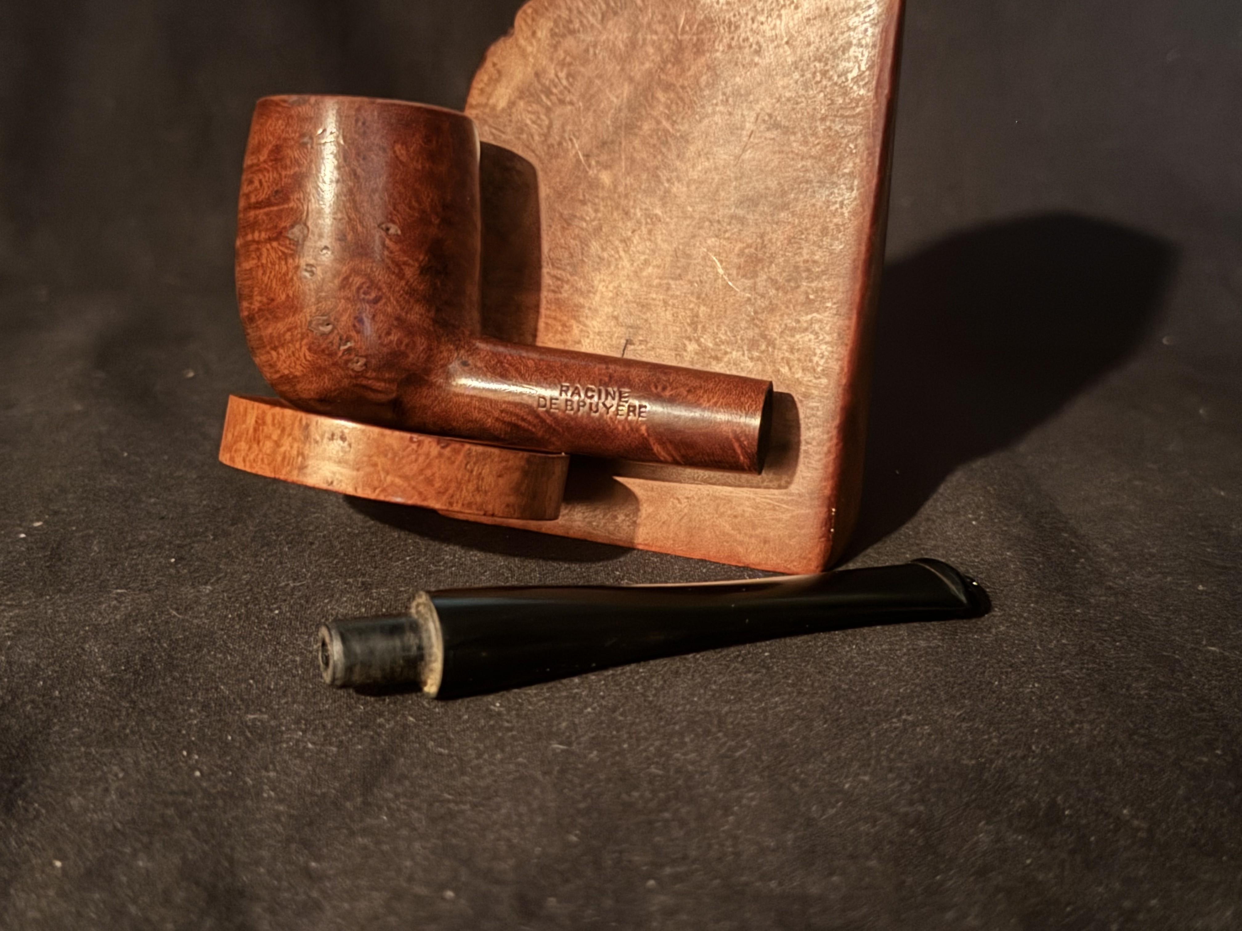 Pacine De Bruyere Smooth Straight Billiard Briar Pipe - Vulcanite Tapered Stem, Fishtail, No Filter, Estate 11