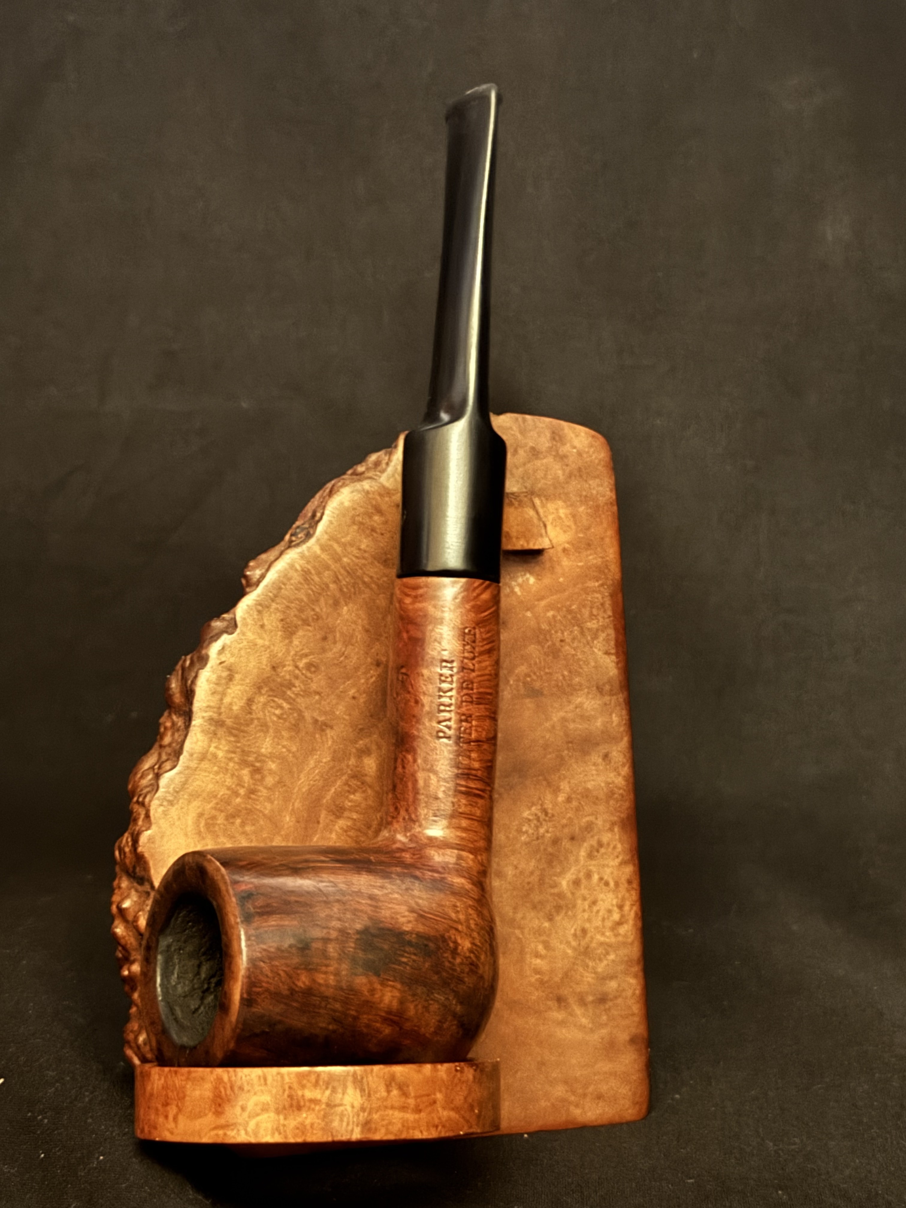Parker Filter Deluxe 341 Straight Billiard Estate Pipe, London Smooth Vulcanite Stem 9
