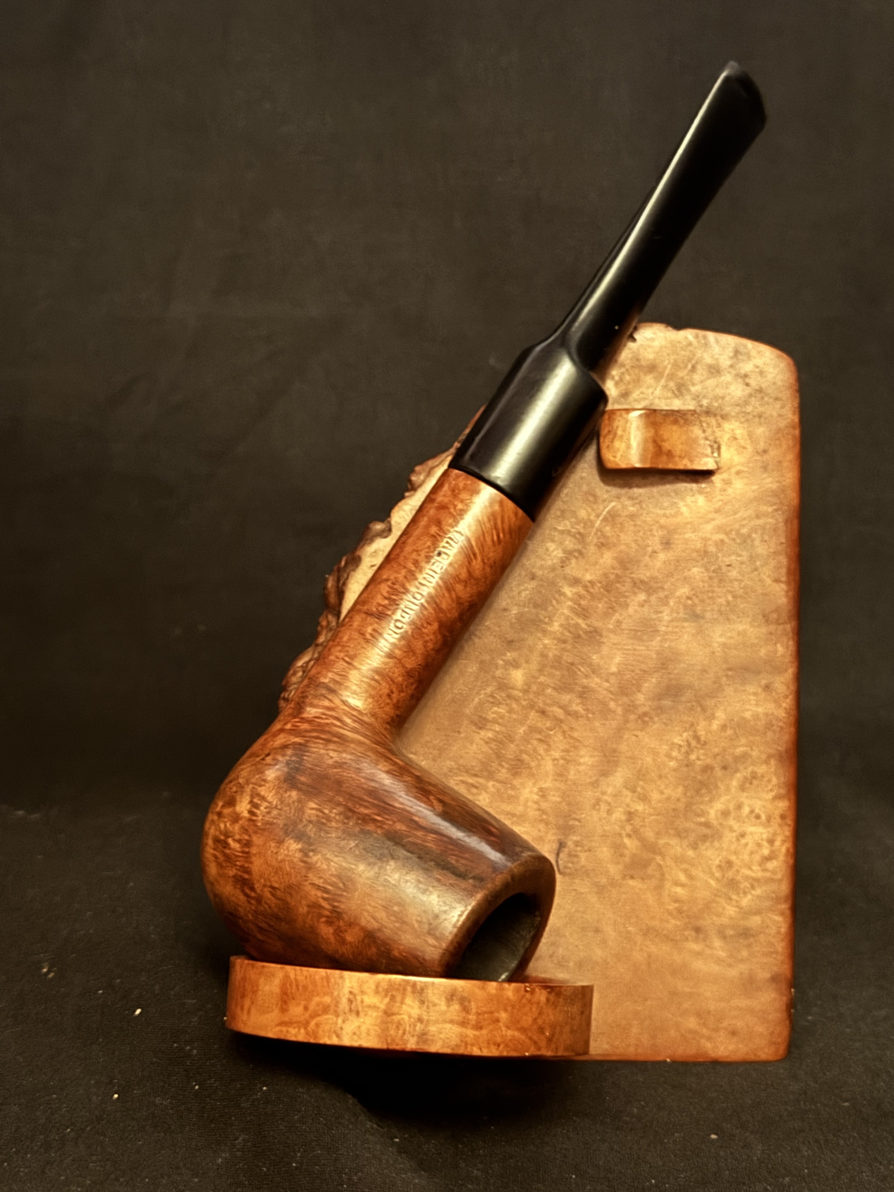 Parker Filter Deluxe 341 Straight Billiard Estate Pipe, London Smooth Vulcanite Stem 10