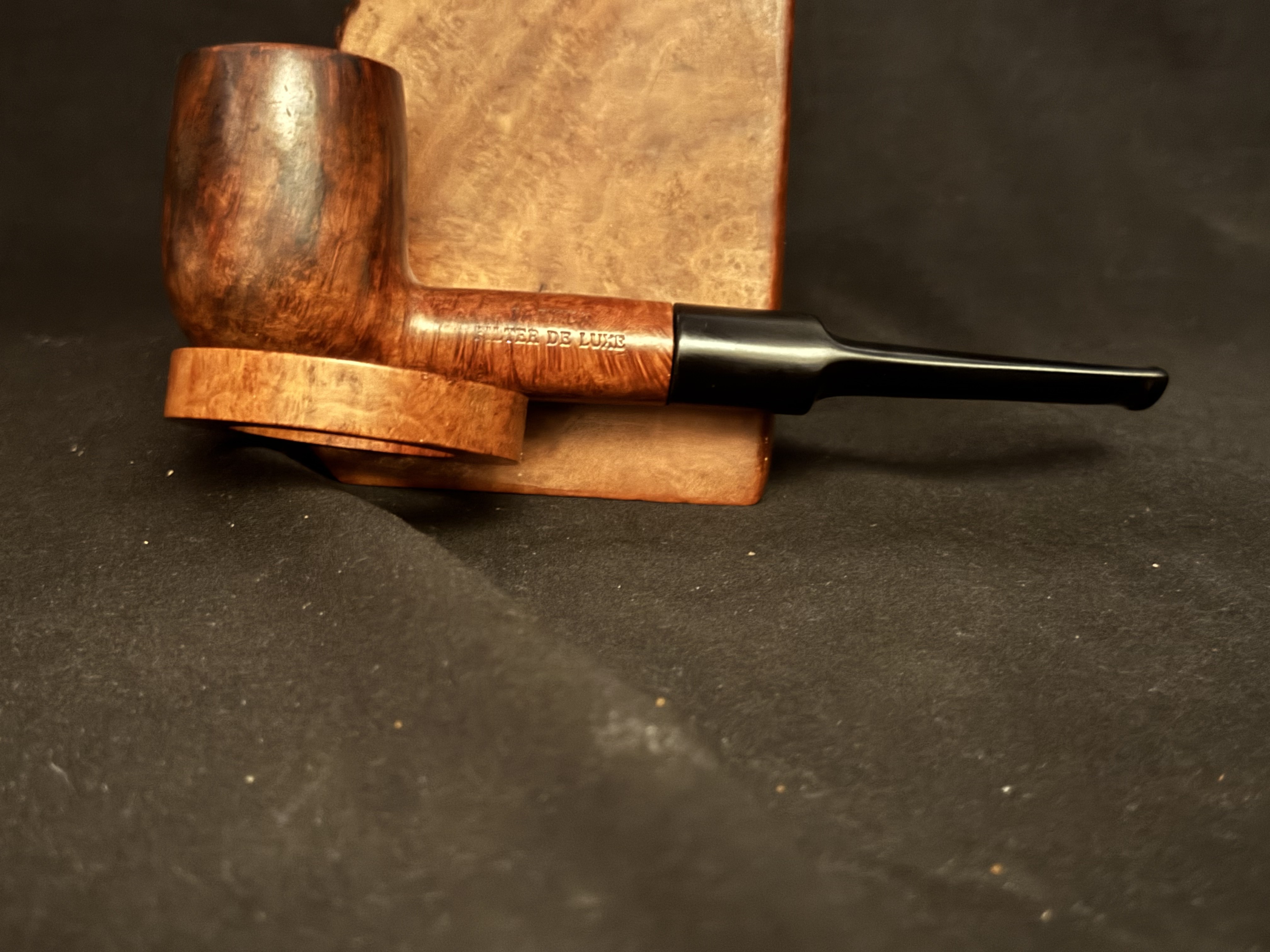 Parker Filter Deluxe 341 Straight Billiard Estate Pipe, London Smooth Vulcanite Stem