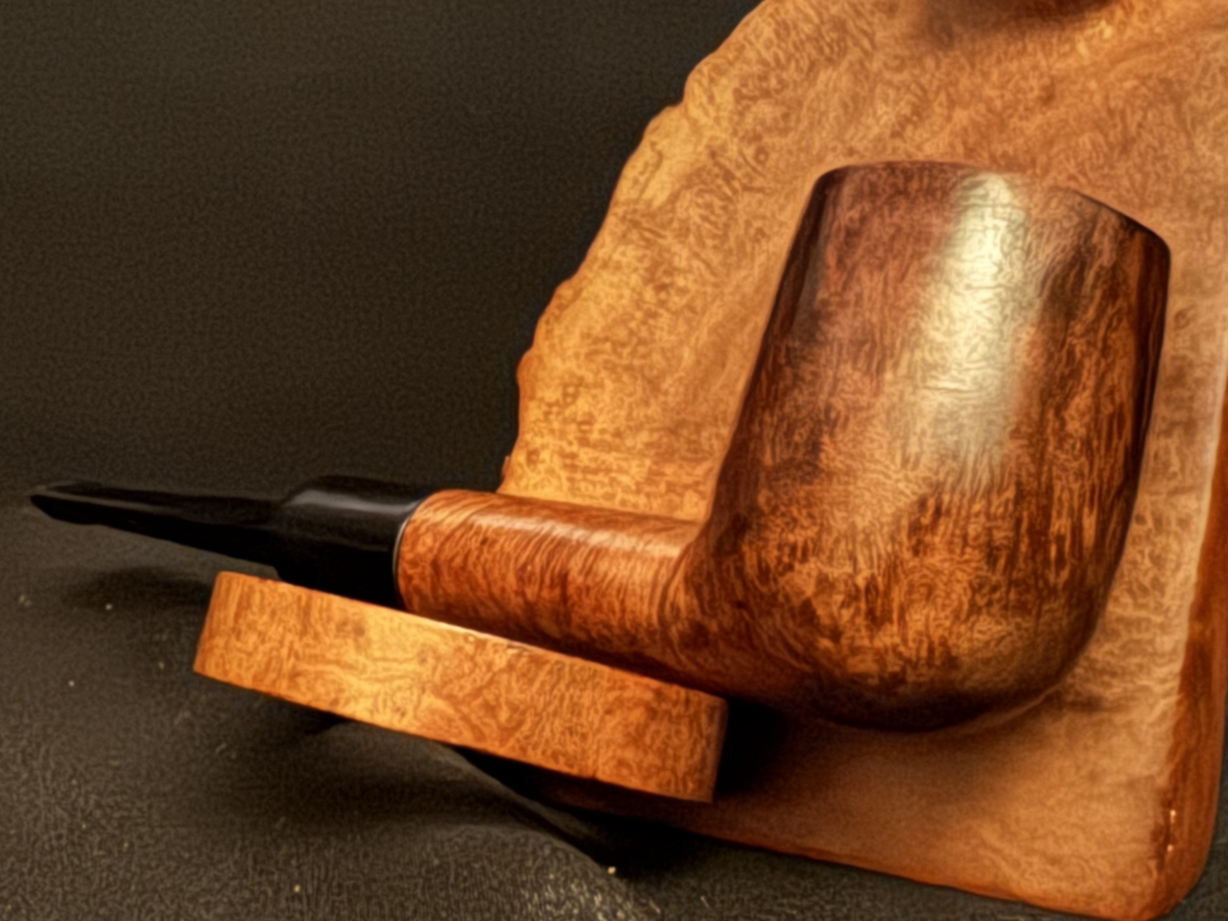 Parker Filter Deluxe 341 Straight Billiard Estate Pipe, London Smooth Vulcanite Stem 3