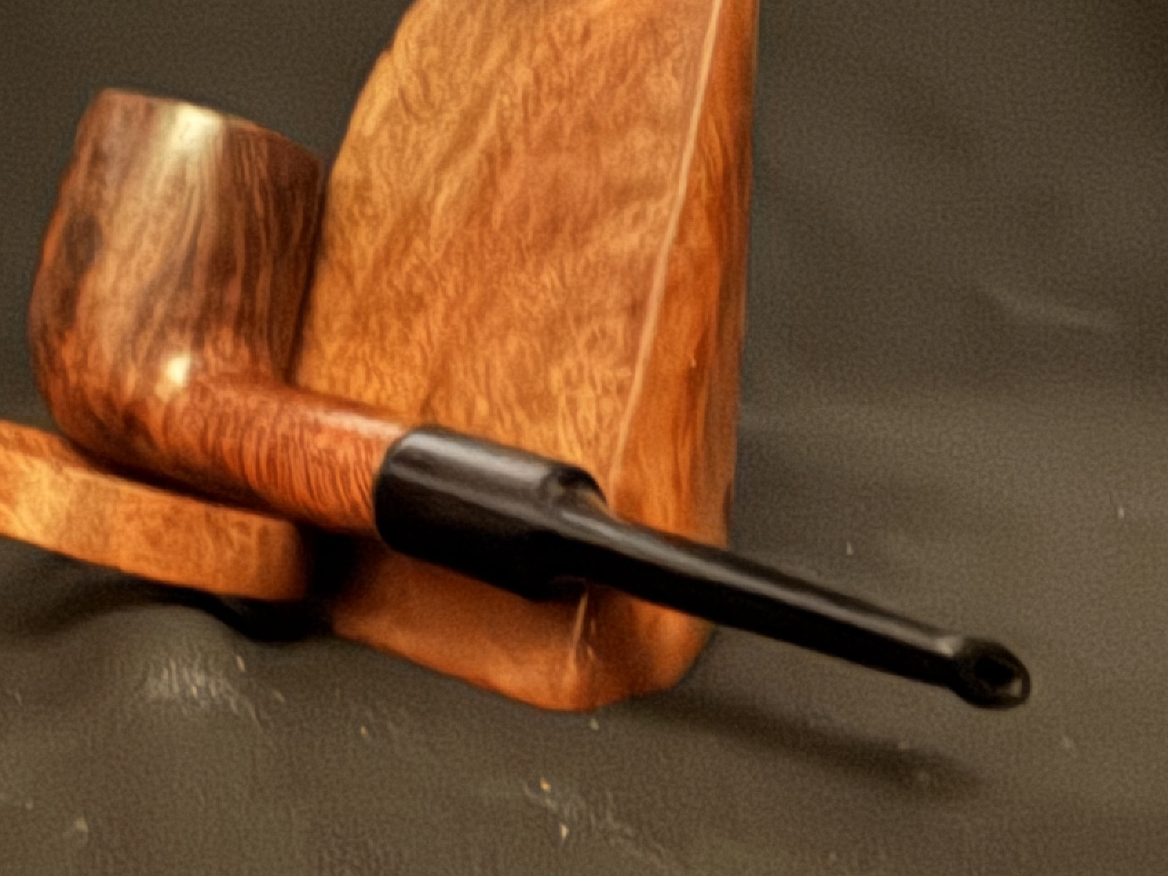 Parker Filter Deluxe 341 Straight Billiard Estate Pipe, London Smooth Vulcanite Stem 4