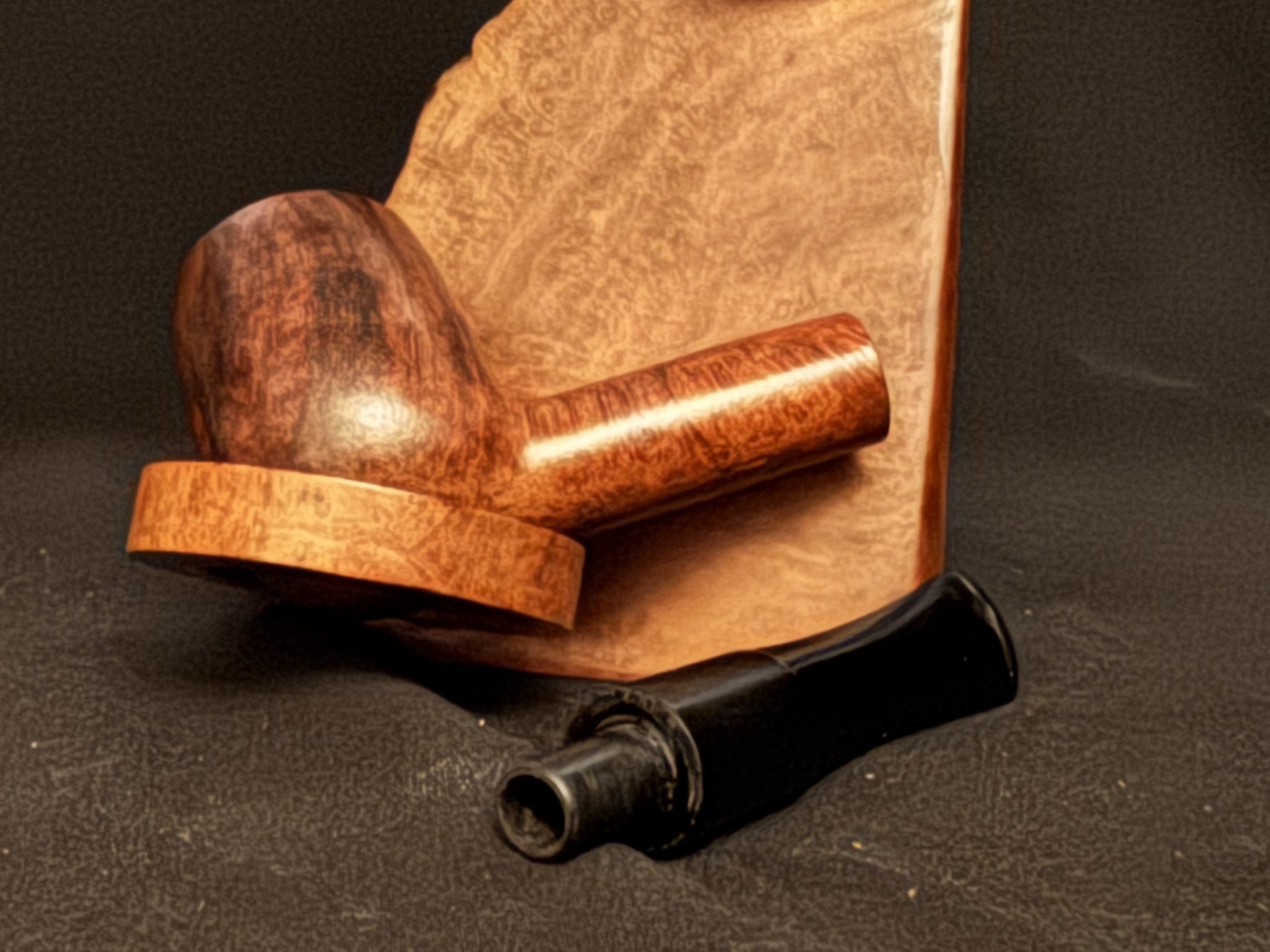Parker Filter Deluxe 341 Straight Billiard Estate Pipe, London Smooth Vulcanite Stem 5