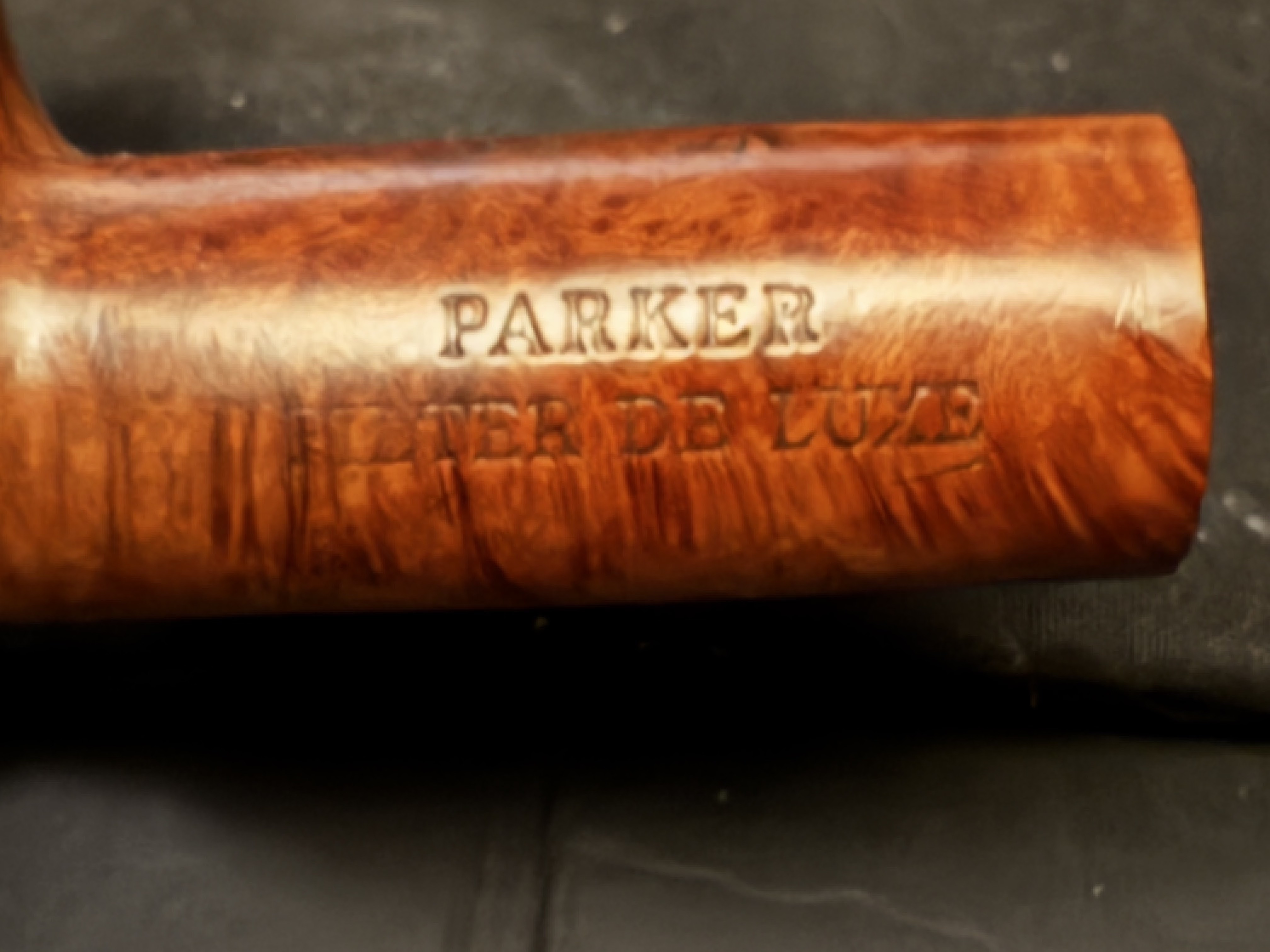 Parker Filter Deluxe 341 Straight Billiard Estate Pipe, London Smooth Vulcanite Stem 6