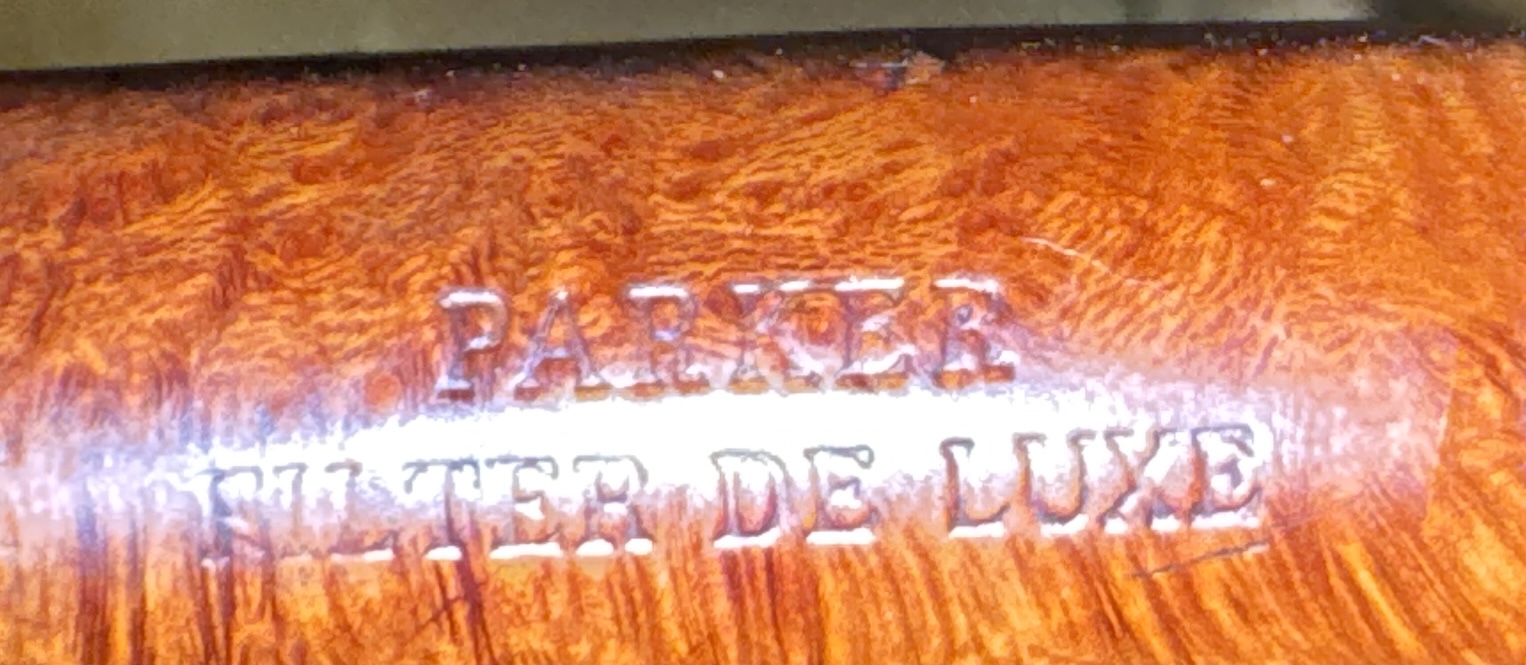 Parker Filter Deluxe 341 Straight Billiard Estate Pipe, London Smooth Vulcanite Stem 7
