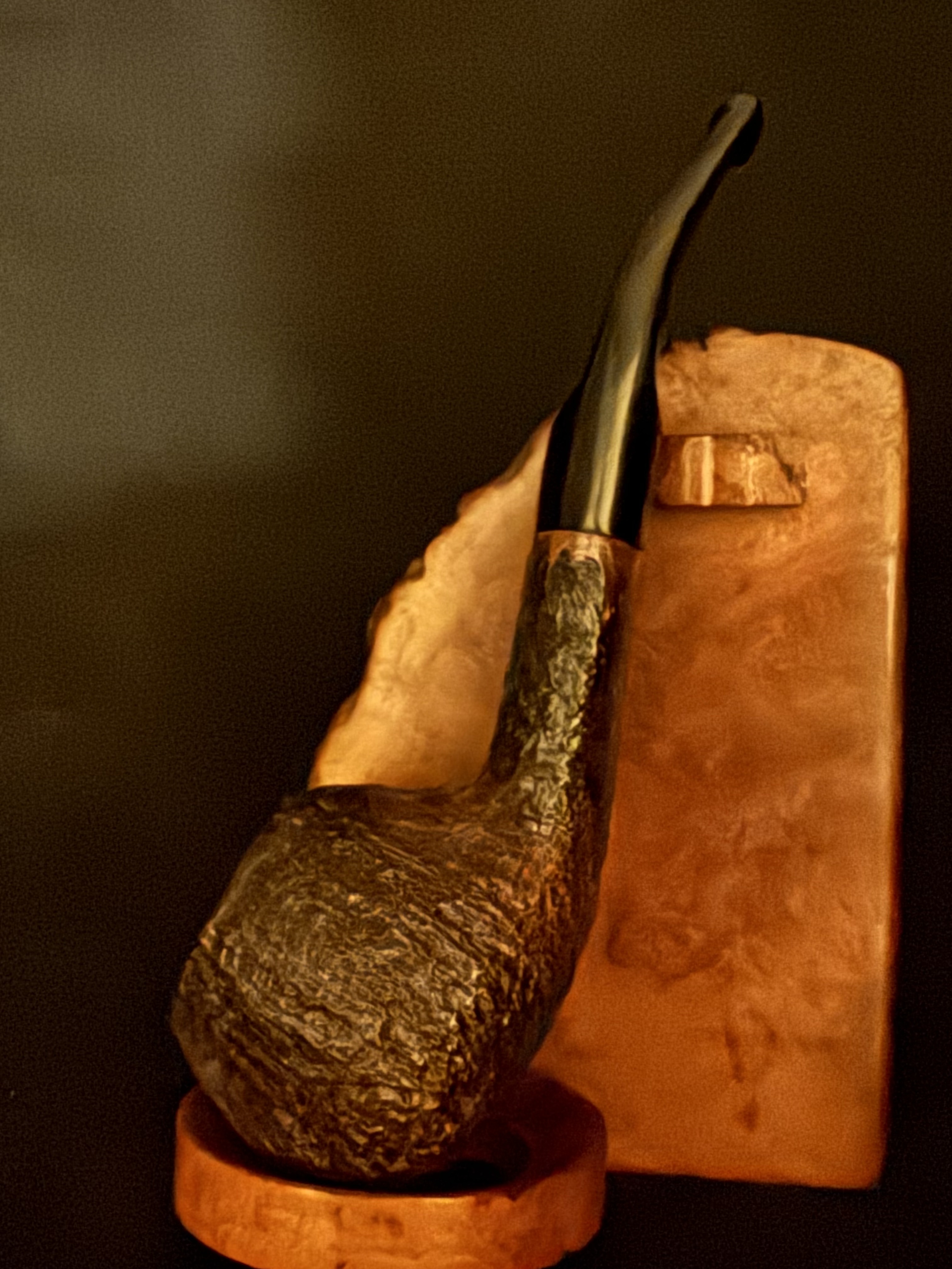 Parker Super Briar Bark 140 Sandblast Pot Estate Pipe, Oval Shank, Vulcanite Fishtail Stem, 9mm Filter