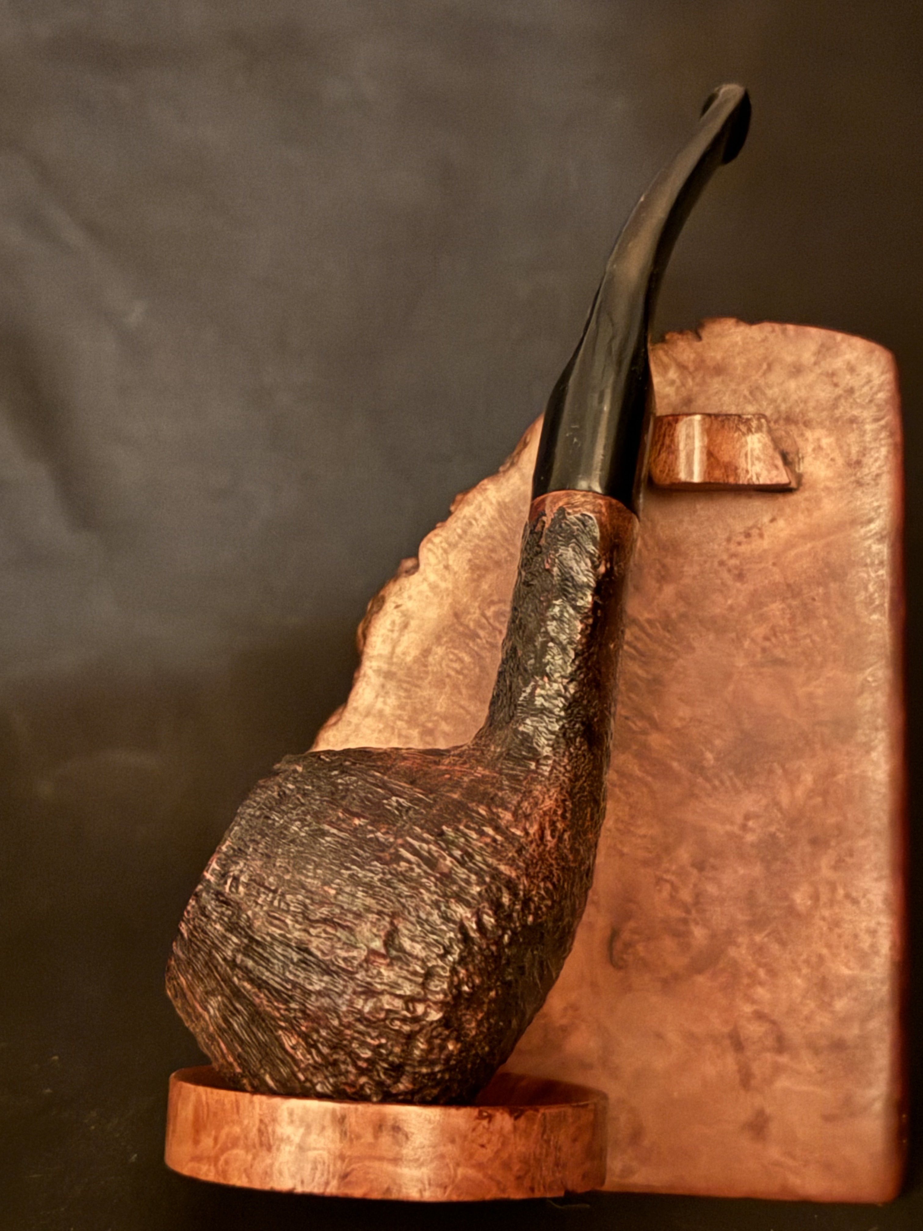 Parker Super Briar Bark 140 Sandblast Pot Estate Pipe, Oval Shank, Vulcanite Fishtail Stem, 9mm Filter 3