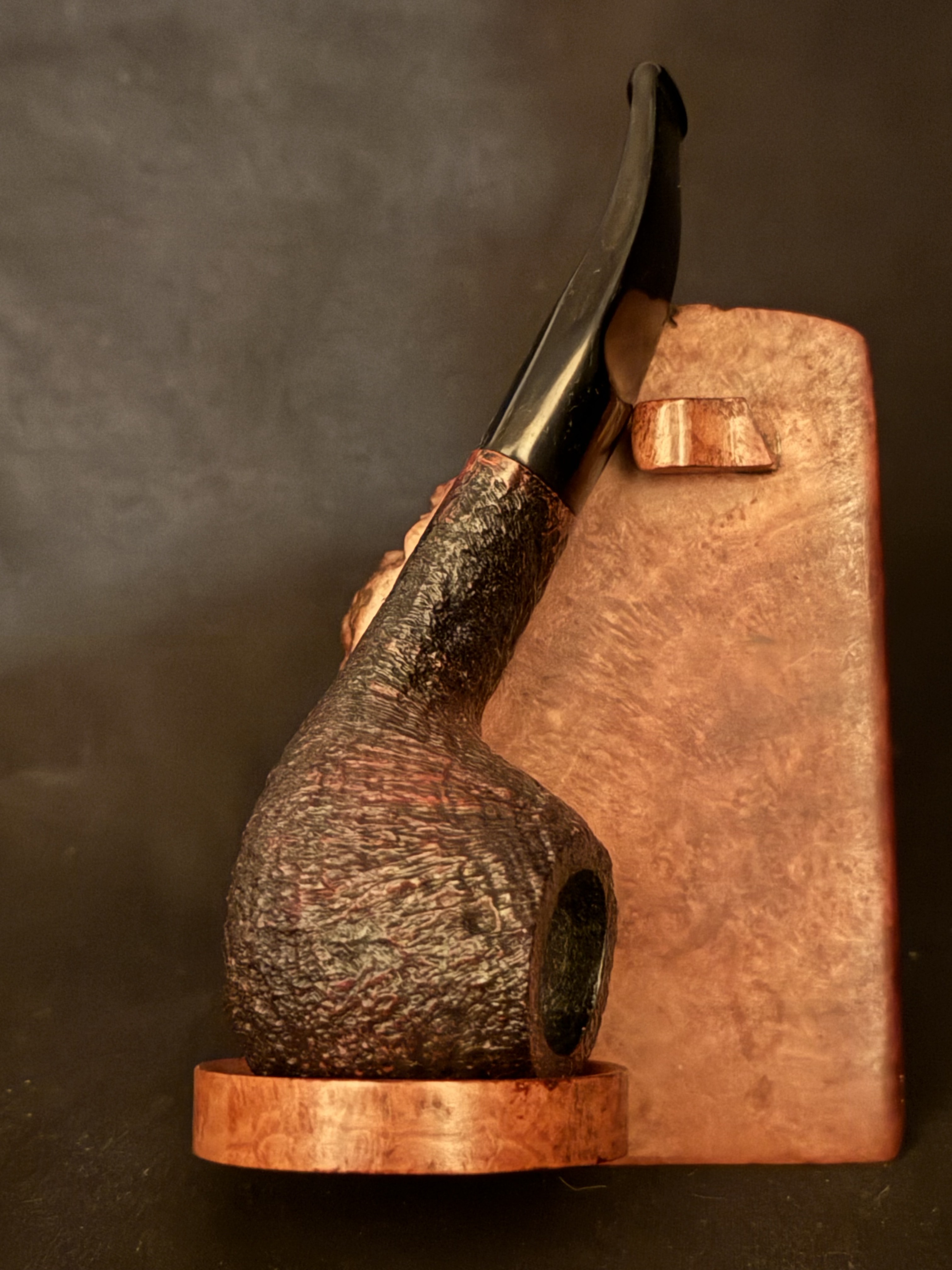 Parker Super Briar Bark 140 Sandblast Pot Estate Pipe, Oval Shank, Vulcanite Fishtail Stem, 9mm Filter 4