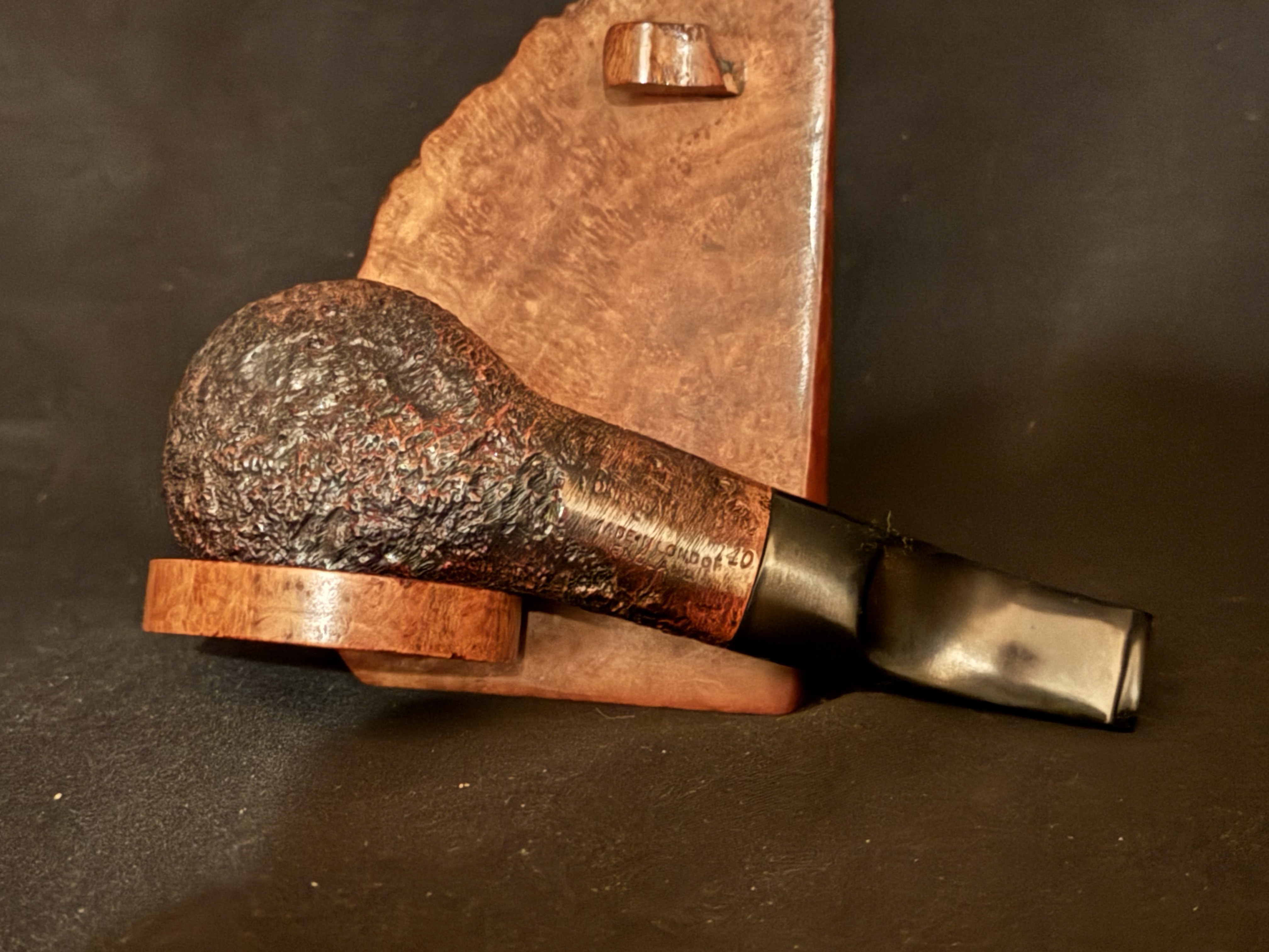Parker Super Briar Bark 140 Sandblast Pot Estate Pipe, Oval Shank, Vulcanite Fishtail Stem, 9mm Filter 6