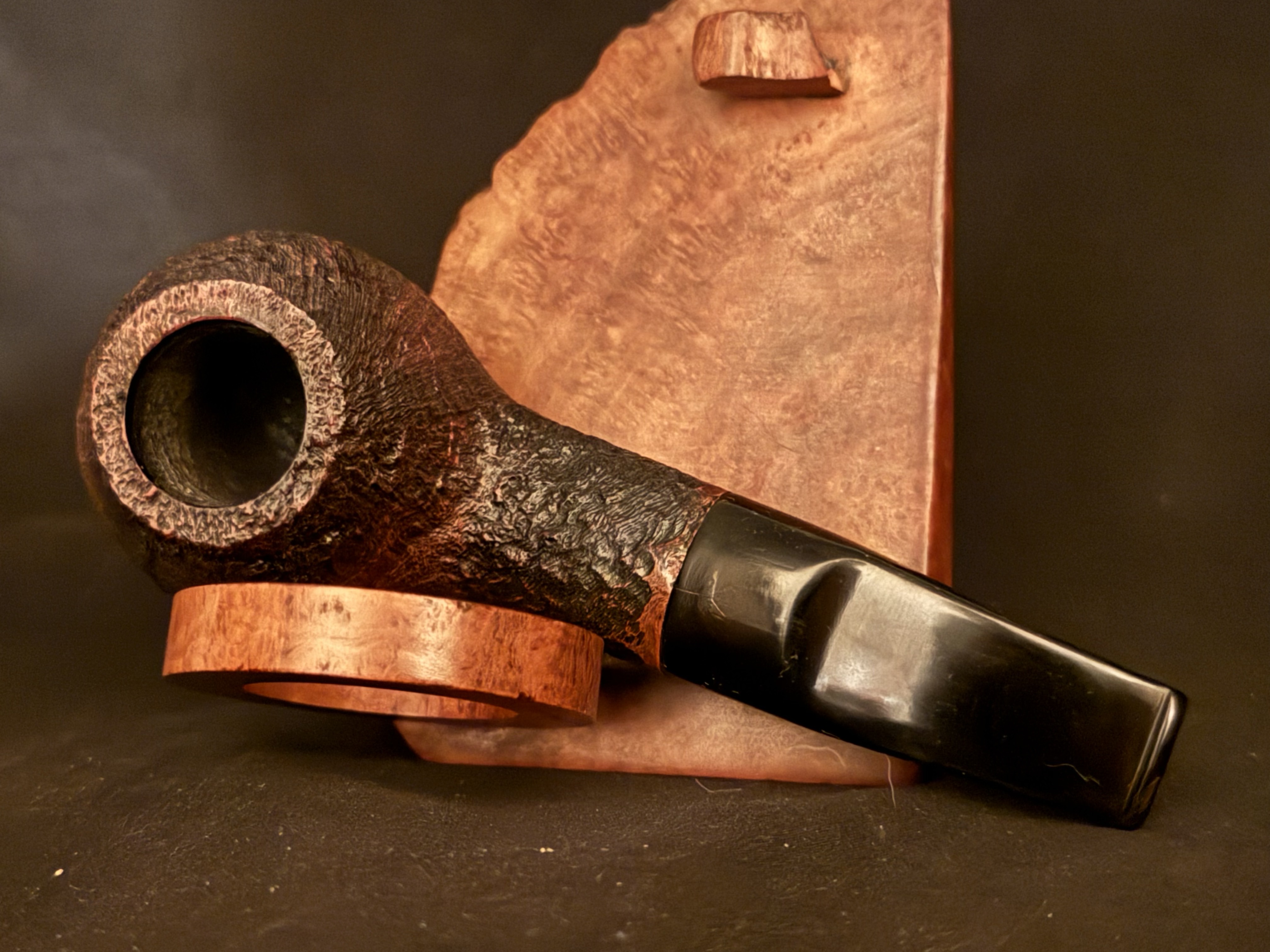 Parker Super Briar Bark 140 Sandblast Pot Estate Pipe, Oval Shank, Vulcanite Fishtail Stem, 9mm Filter 7