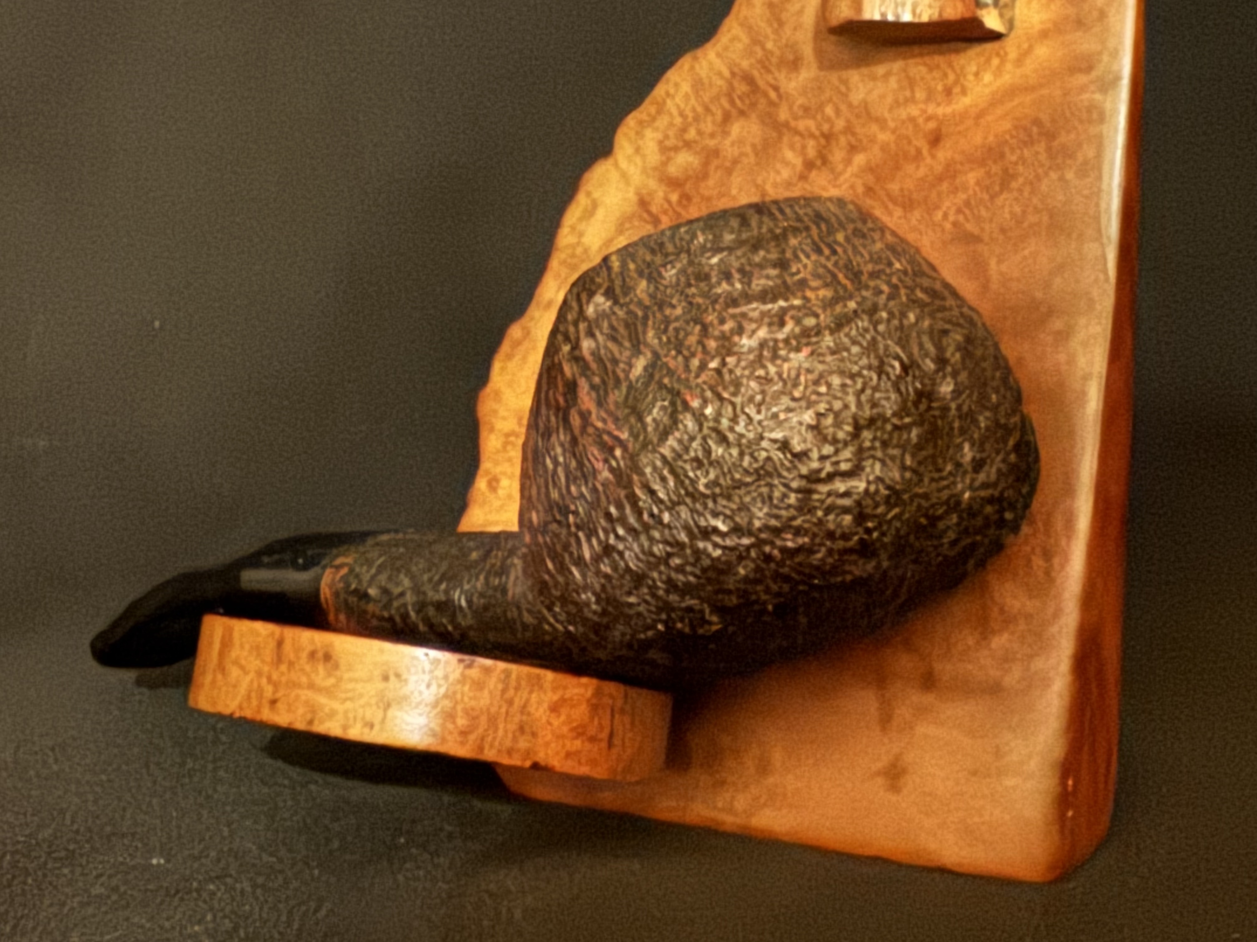 Parker Super Briar Bark 140 Sandblast Pot Estate Pipe, Oval Shank, Vulcanite Fishtail Stem, 9mm Filter 8