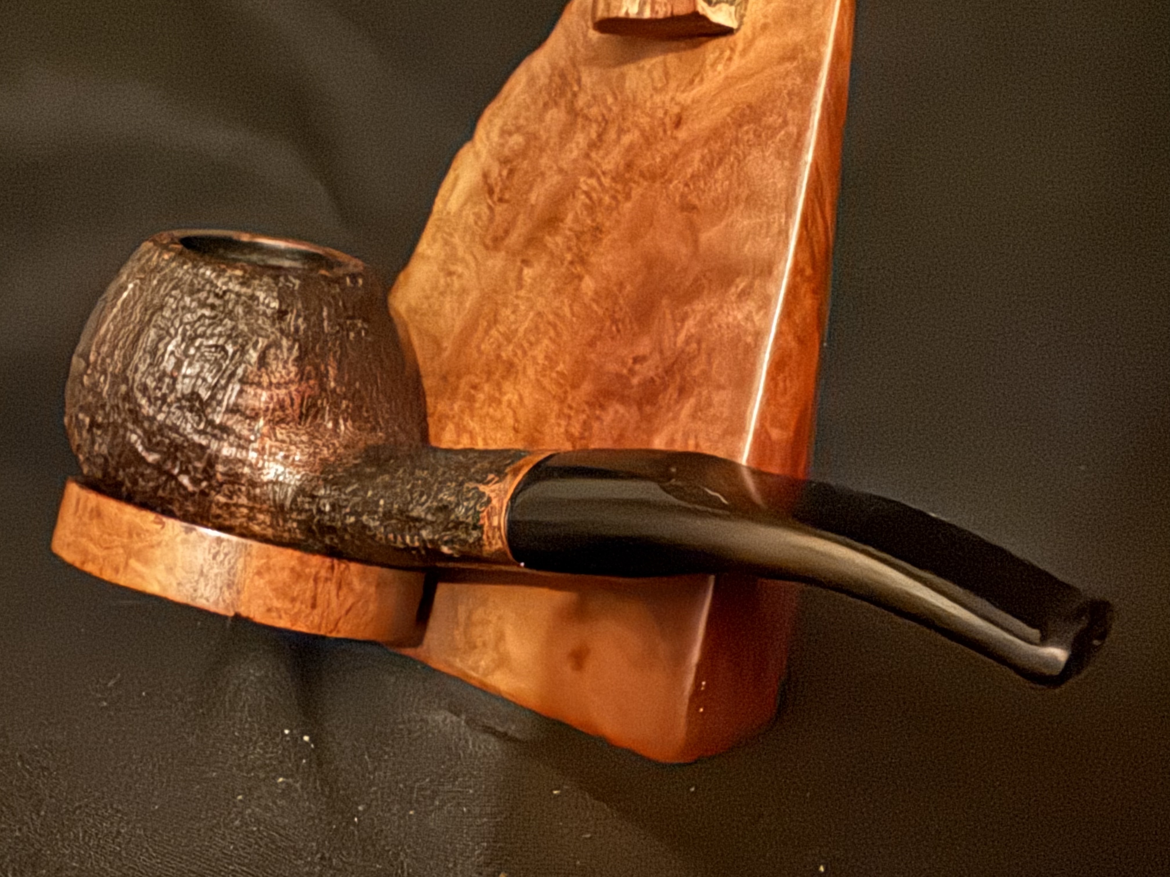 Parker Super Briar Bark 140 Sandblast Pot Estate Pipe, Oval Shank, Vulcanite Fishtail Stem, 9mm Filter 10
