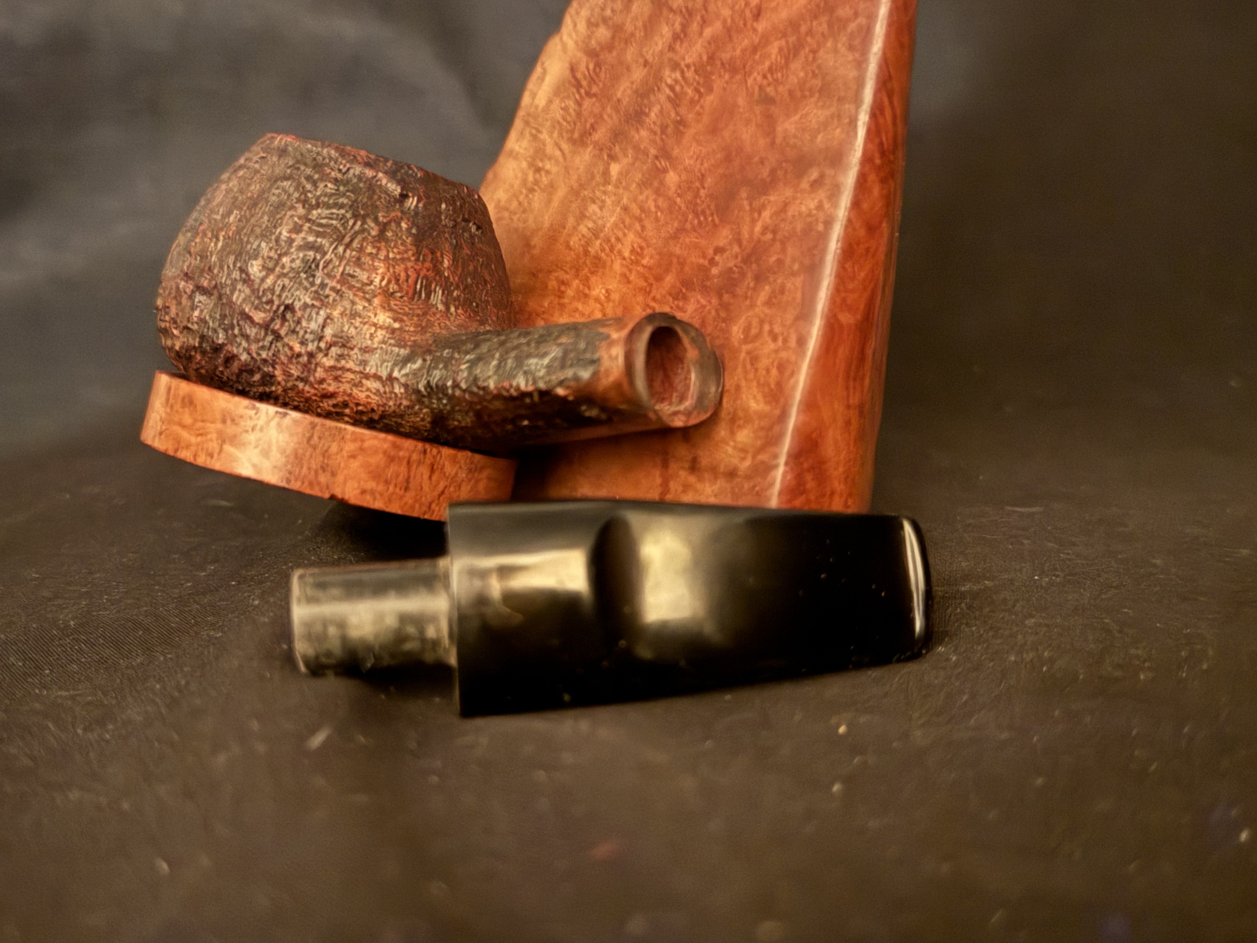 Parker Super Briar Bark 140 Sandblast Pot Estate Pipe, Oval Shank, Vulcanite Fishtail Stem, 9mm Filter 11