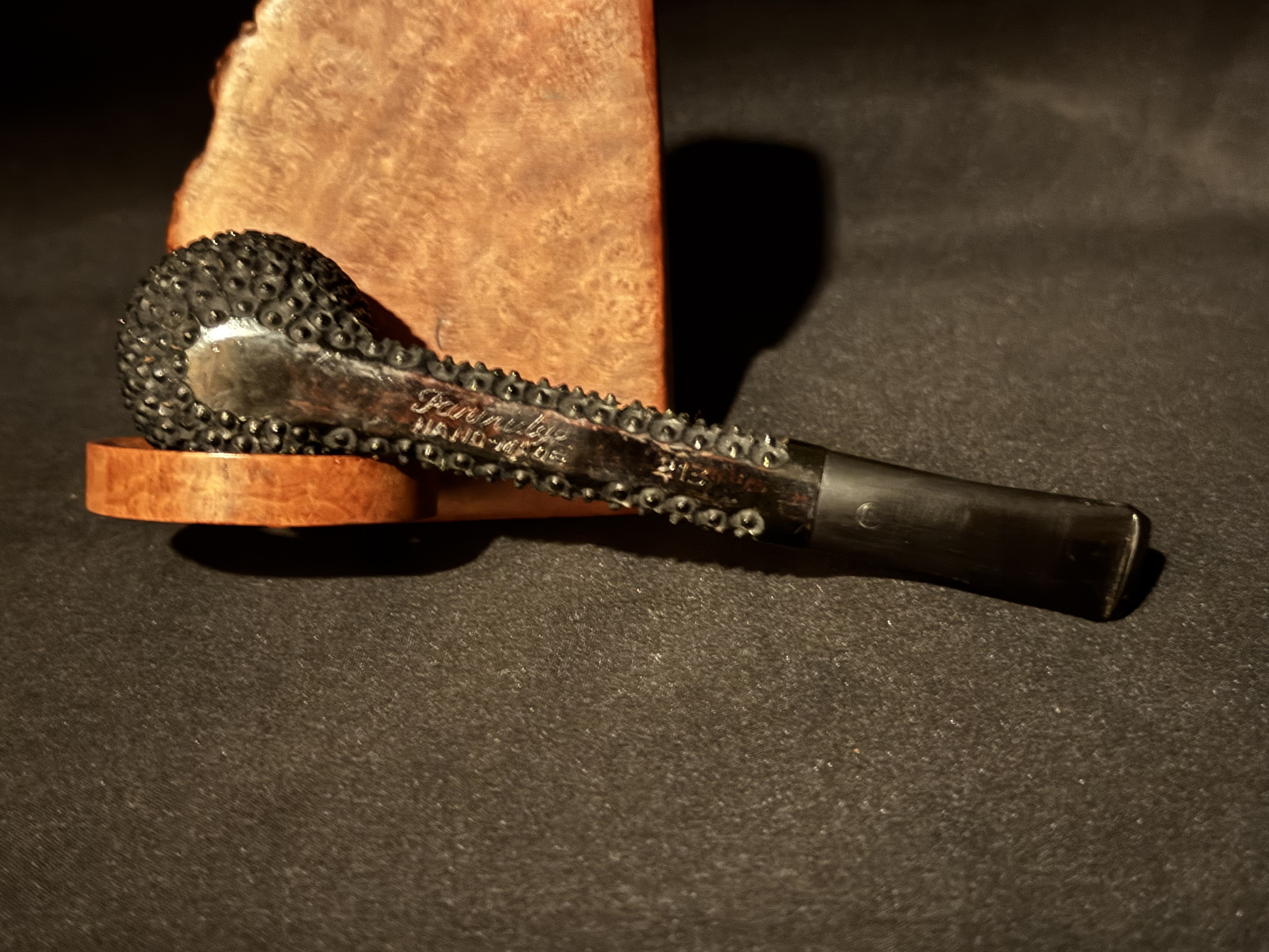 Partridge Handmade 213 Canadian Black Rusticated Unsmoked Estate Pipe 6