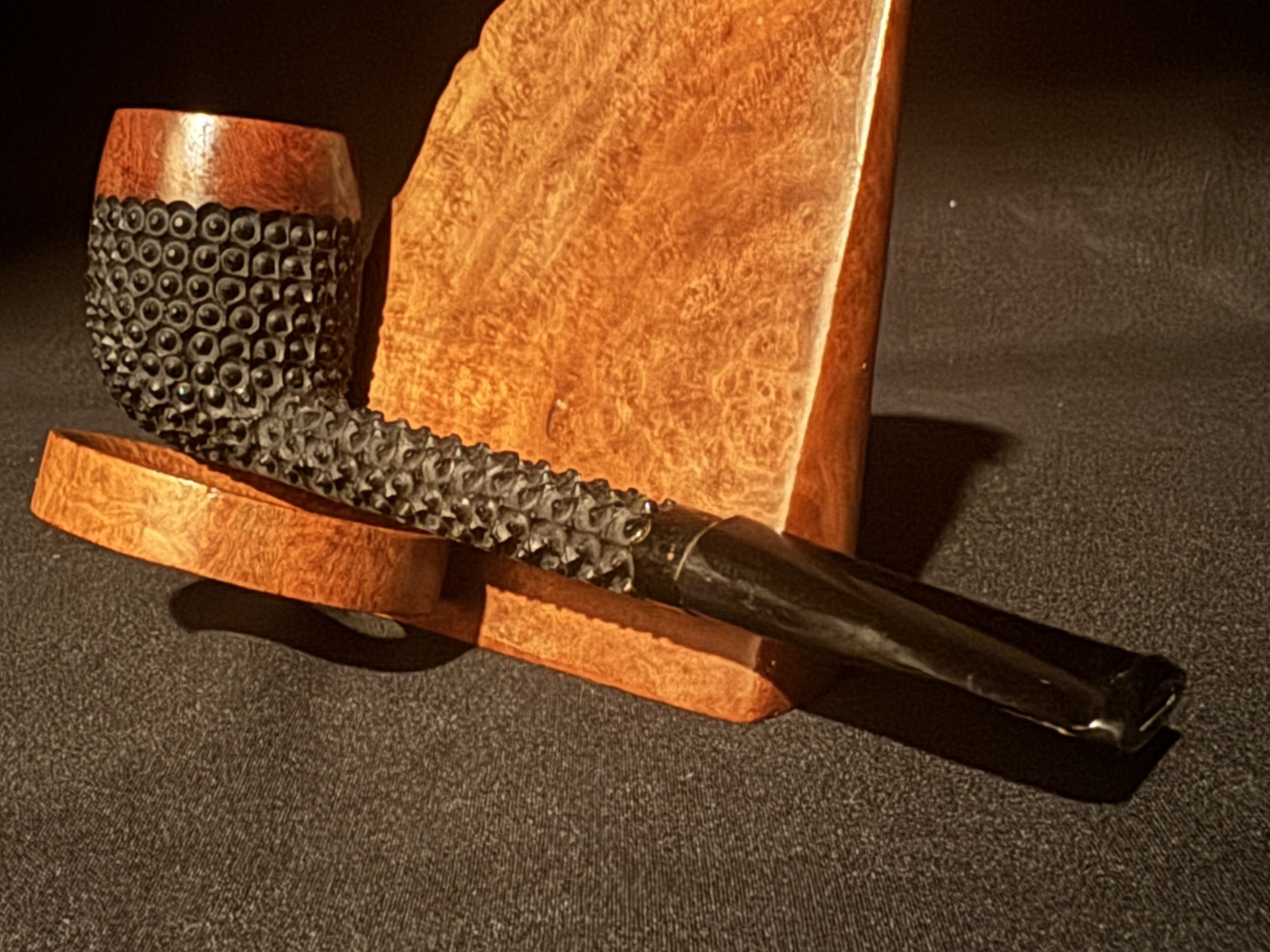 Partridge Handmade 213 Canadian Black Rusticated Unsmoked Estate Pipe 8