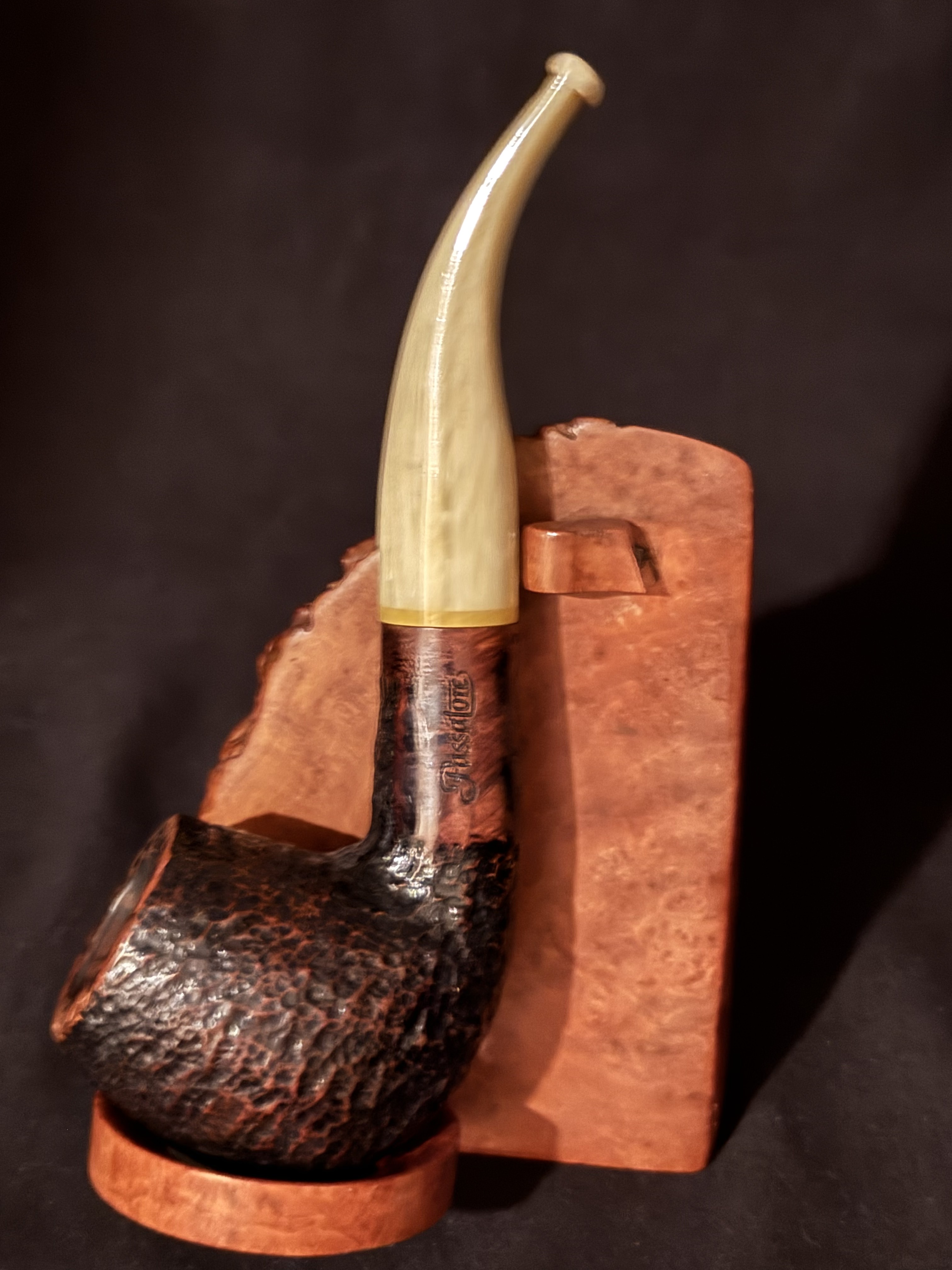 Passator Bent Apple Sandblast Italian Briar Estate Pipe 9mm Filter 3