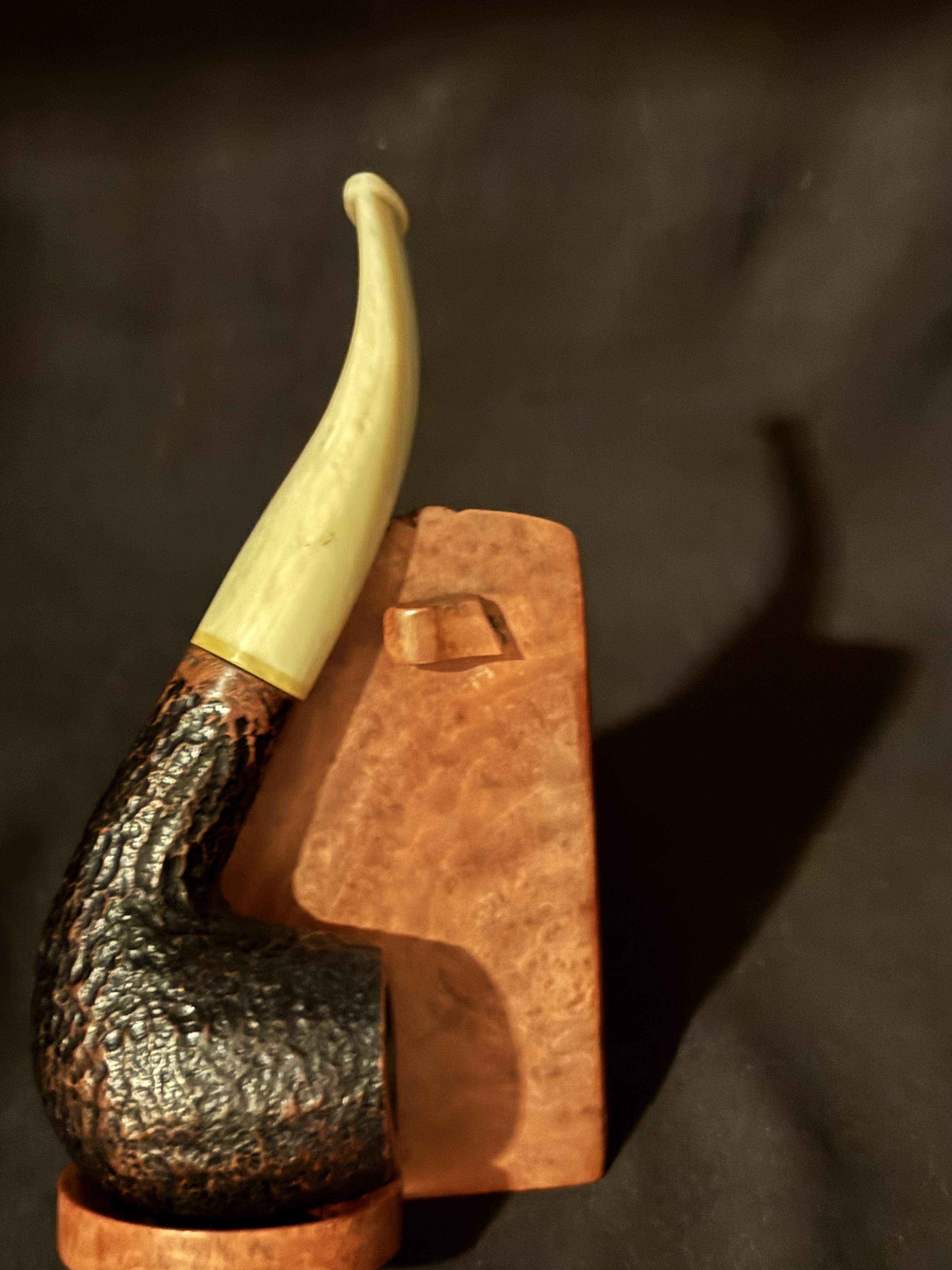 Passator Bent Apple Sandblast Italian Briar Estate Pipe 9mm Filter 4