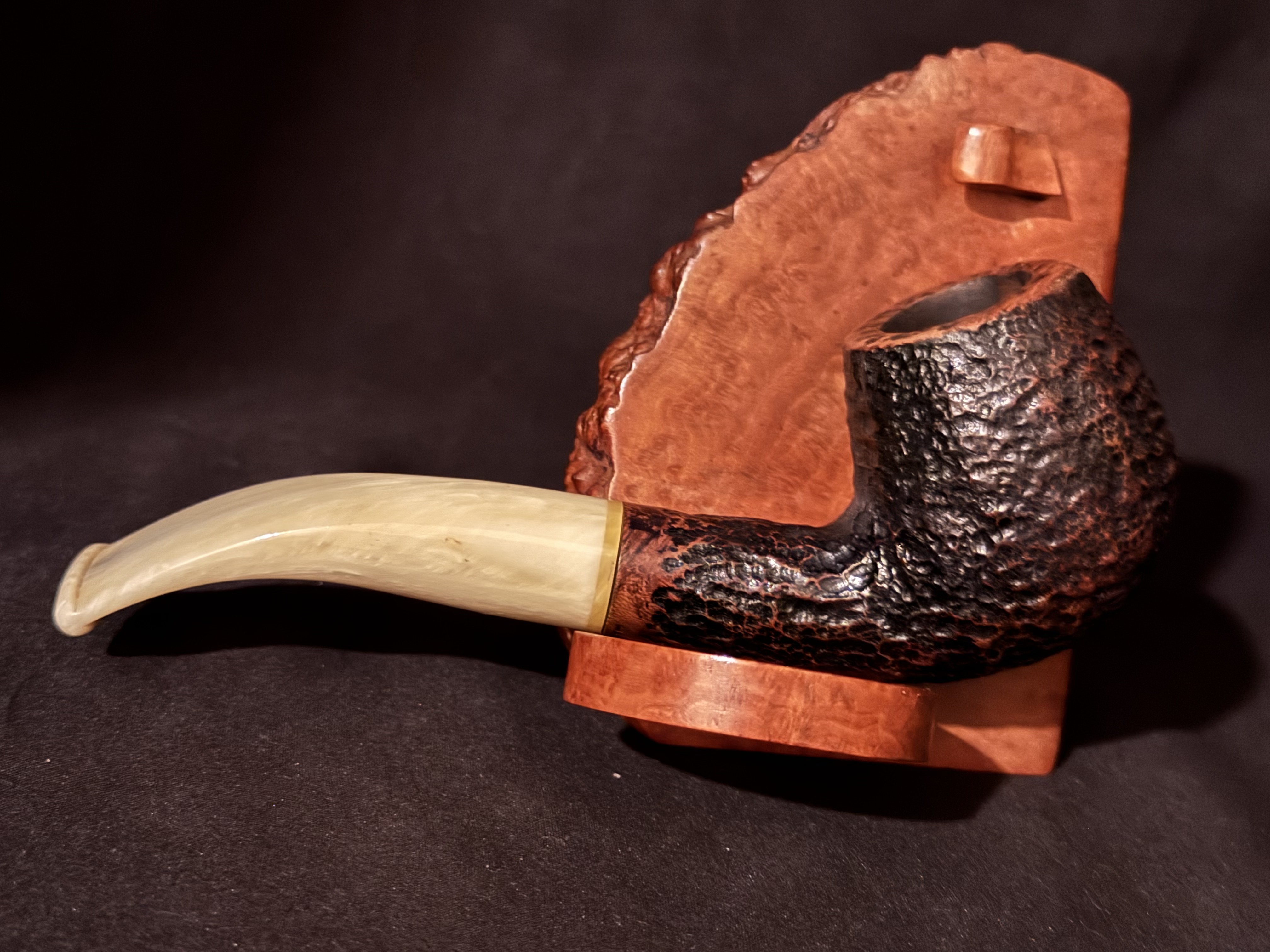 Passator Bent Apple Sandblast Italian Briar Estate Pipe 9mm Filter 2