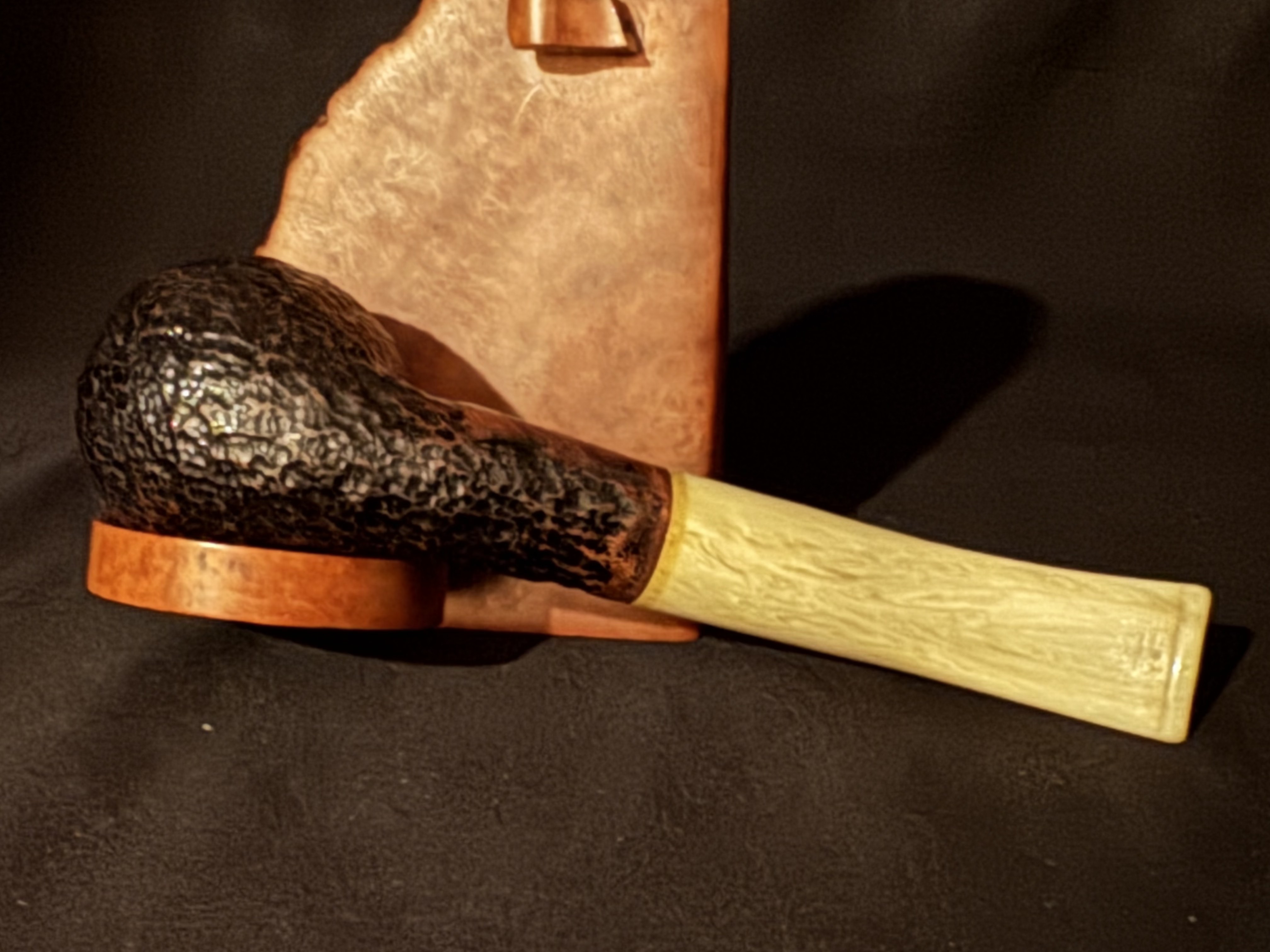 Passator Bent Apple Sandblast Italian Briar Estate Pipe 9mm Filter 6