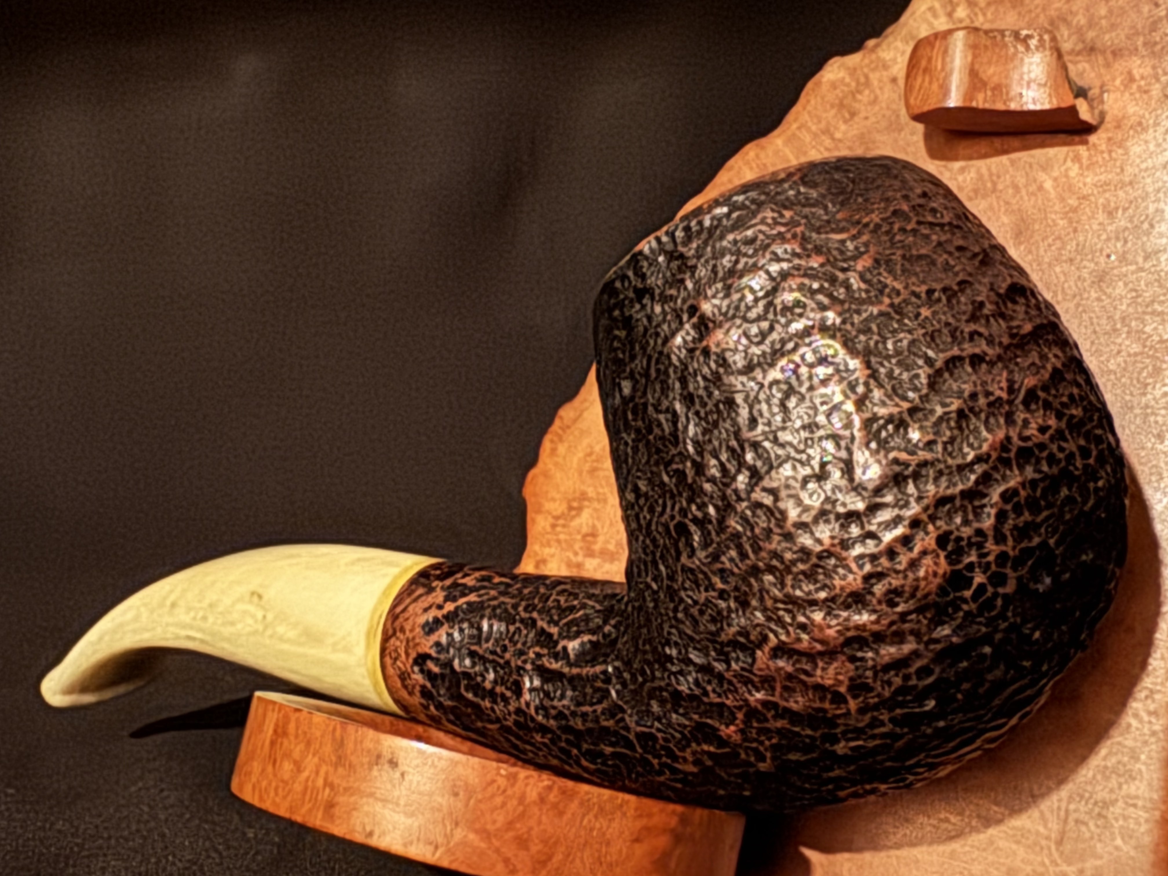 Passator Bent Apple Sandblast Italian Briar Estate Pipe 9mm Filter 7