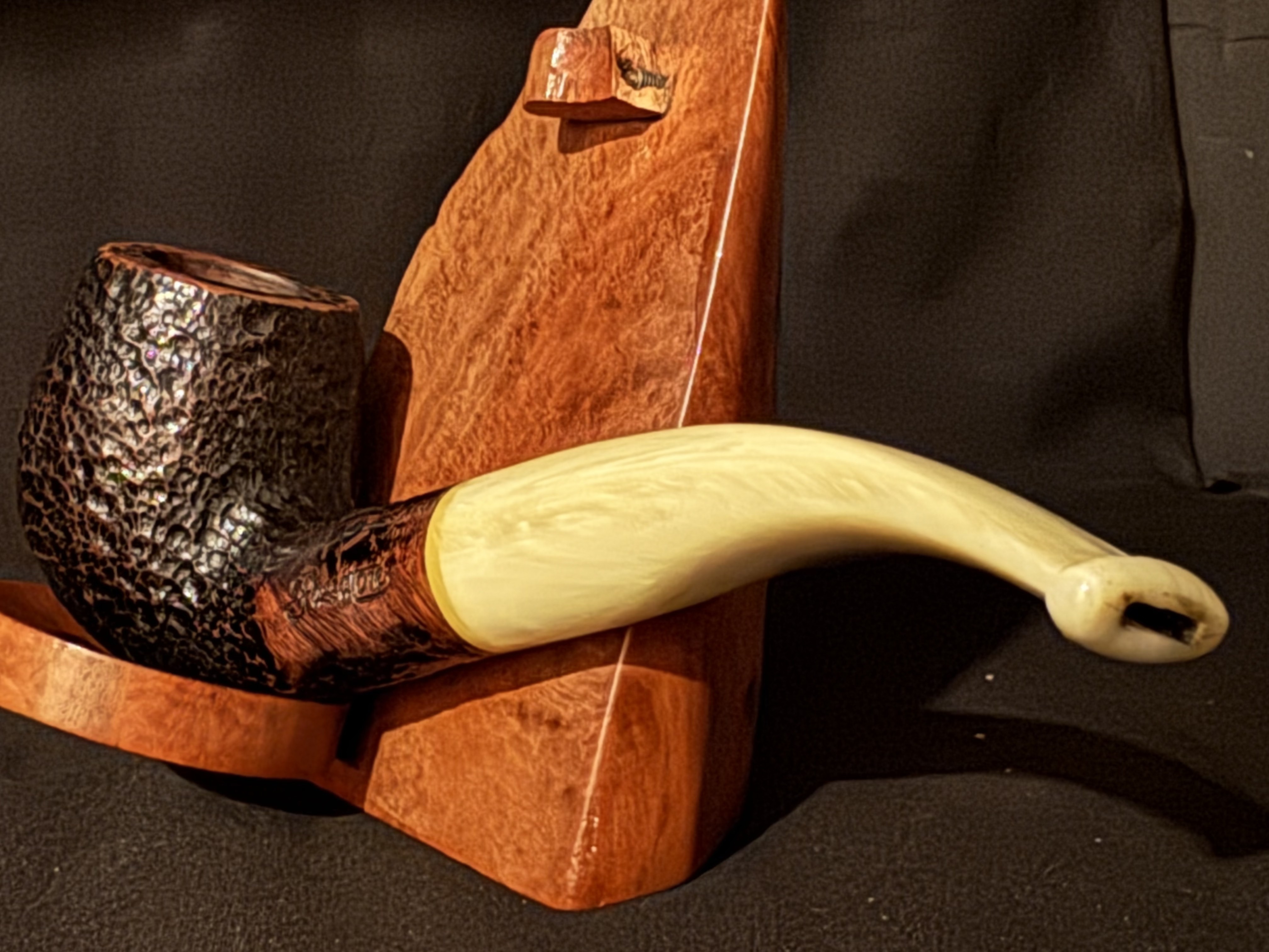 Passator Bent Apple Sandblast Italian Briar Estate Pipe 9mm Filter 8