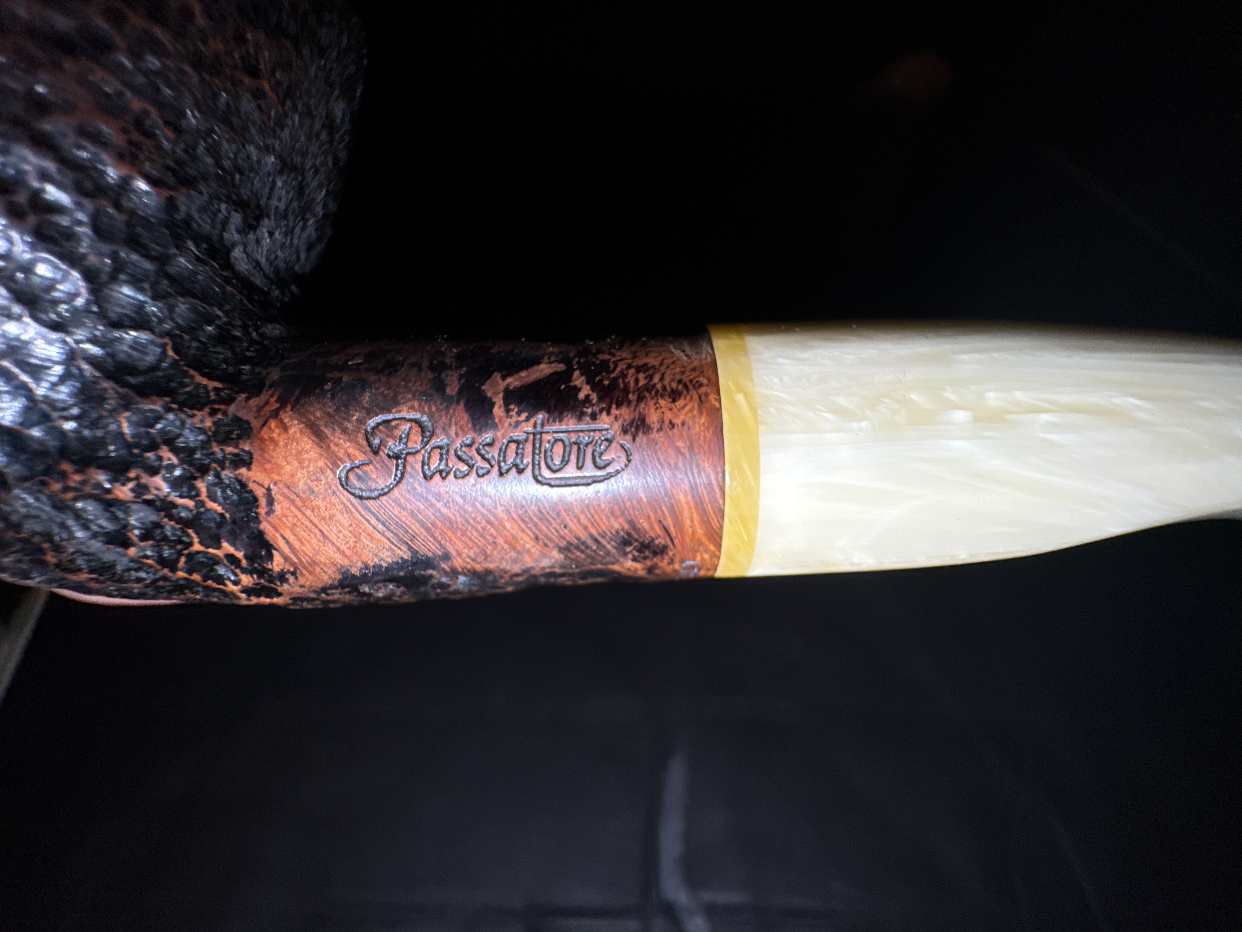 Passator Bent Apple Sandblast Italian Briar Estate Pipe 9mm Filter 10