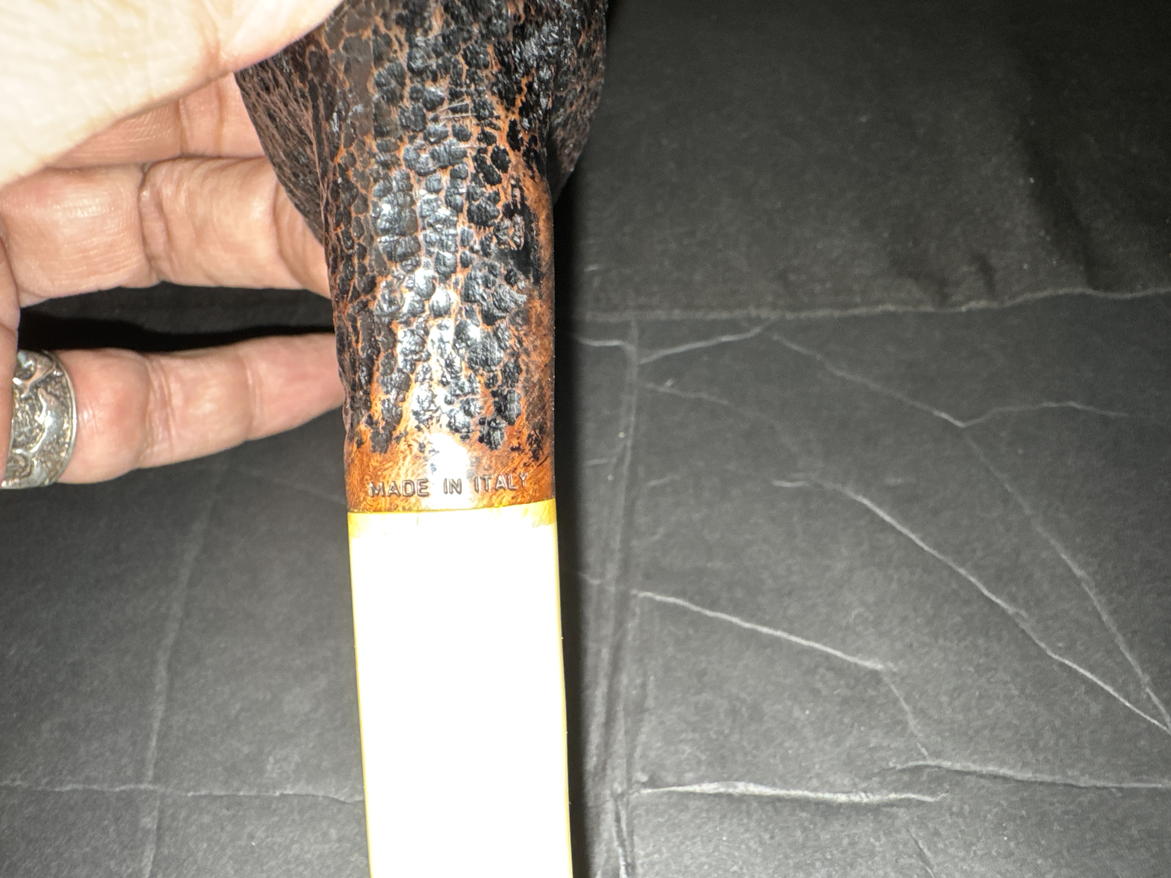 Passator Bent Apple Sandblast Italian Briar Estate Pipe 9mm Filter 11