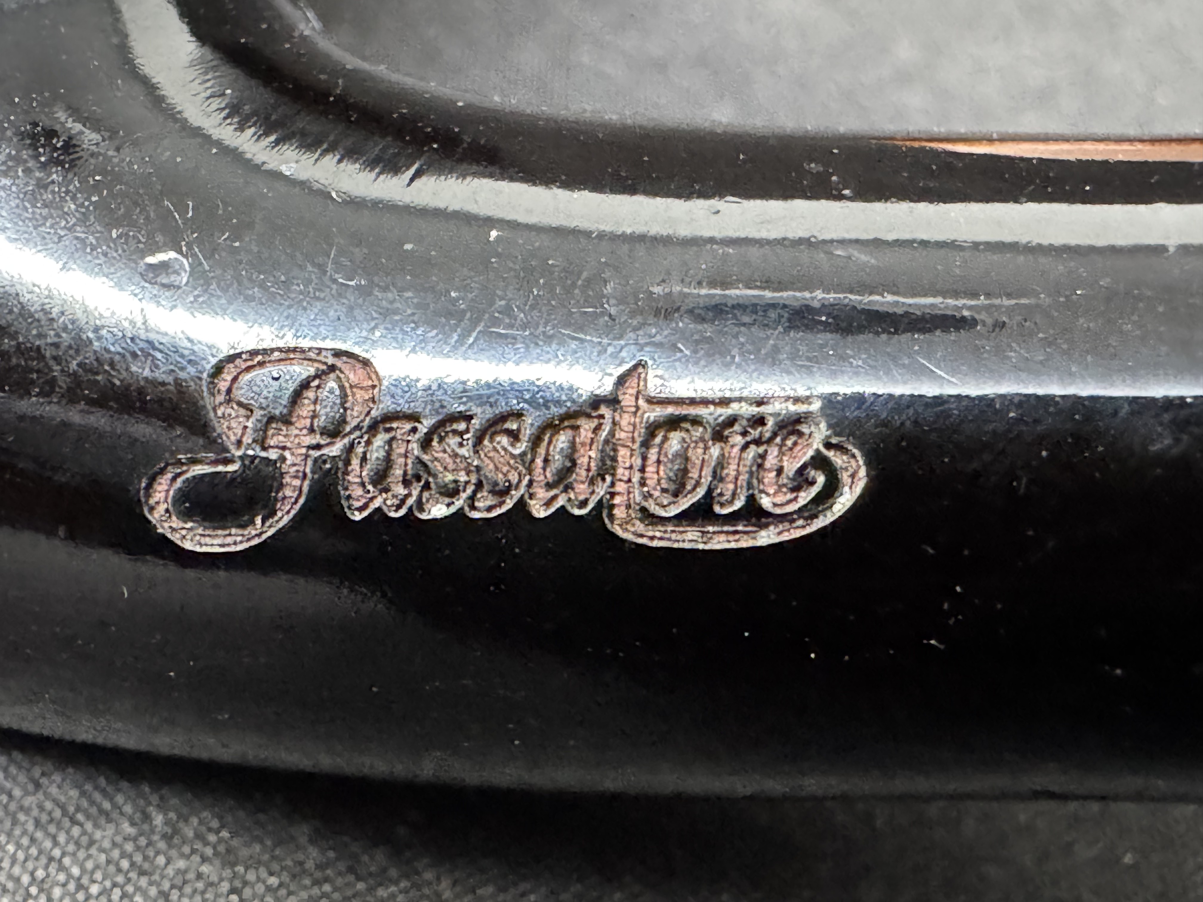 Passatore Italian Shiny Ebony Bent Dublin Estate Pipe, Black Acrylic Stem 8