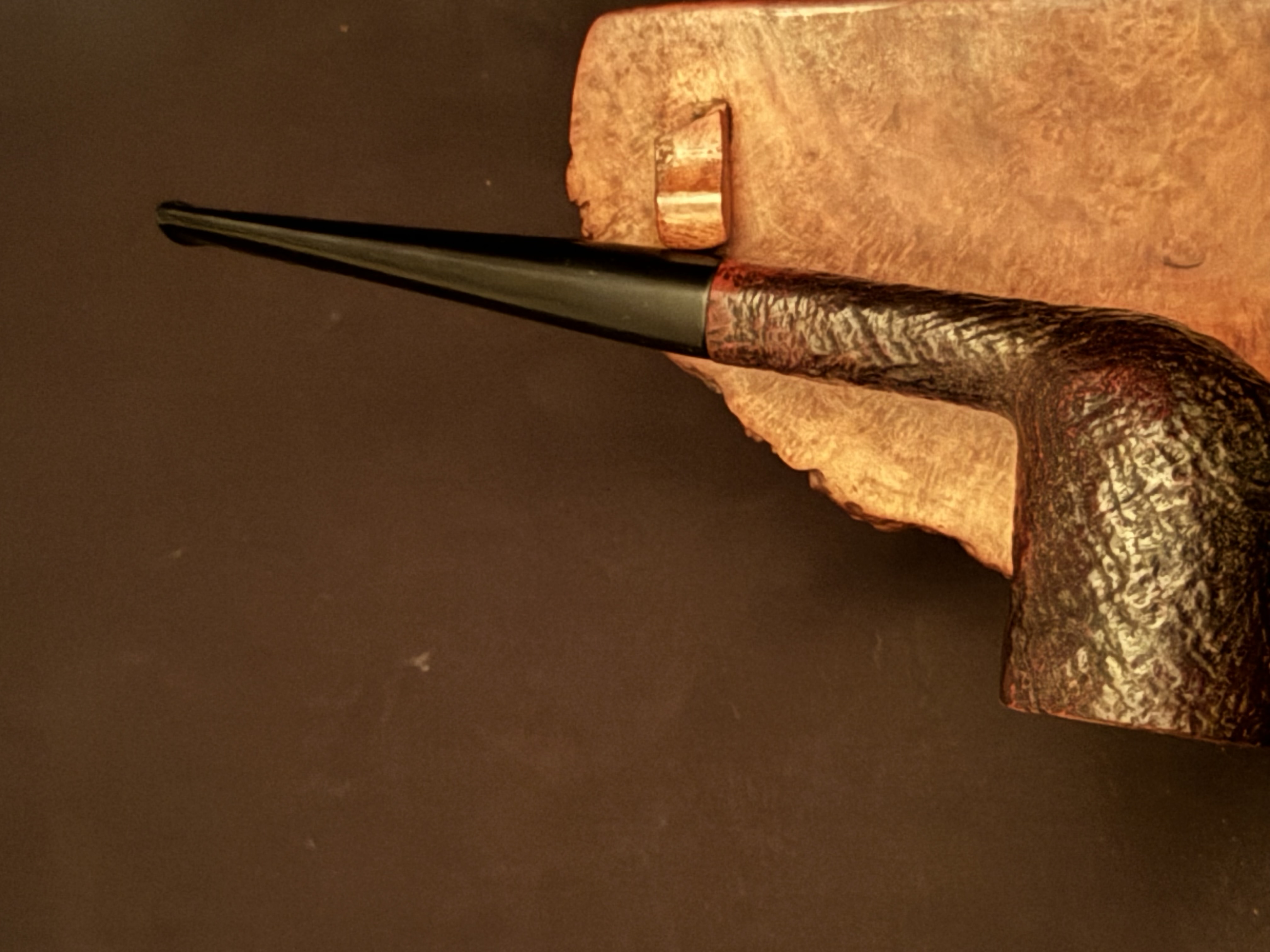 Peter Piper London Made 1331 Sandblast Straight Billiard Vulcanite Tapered Stem Estate Pipe