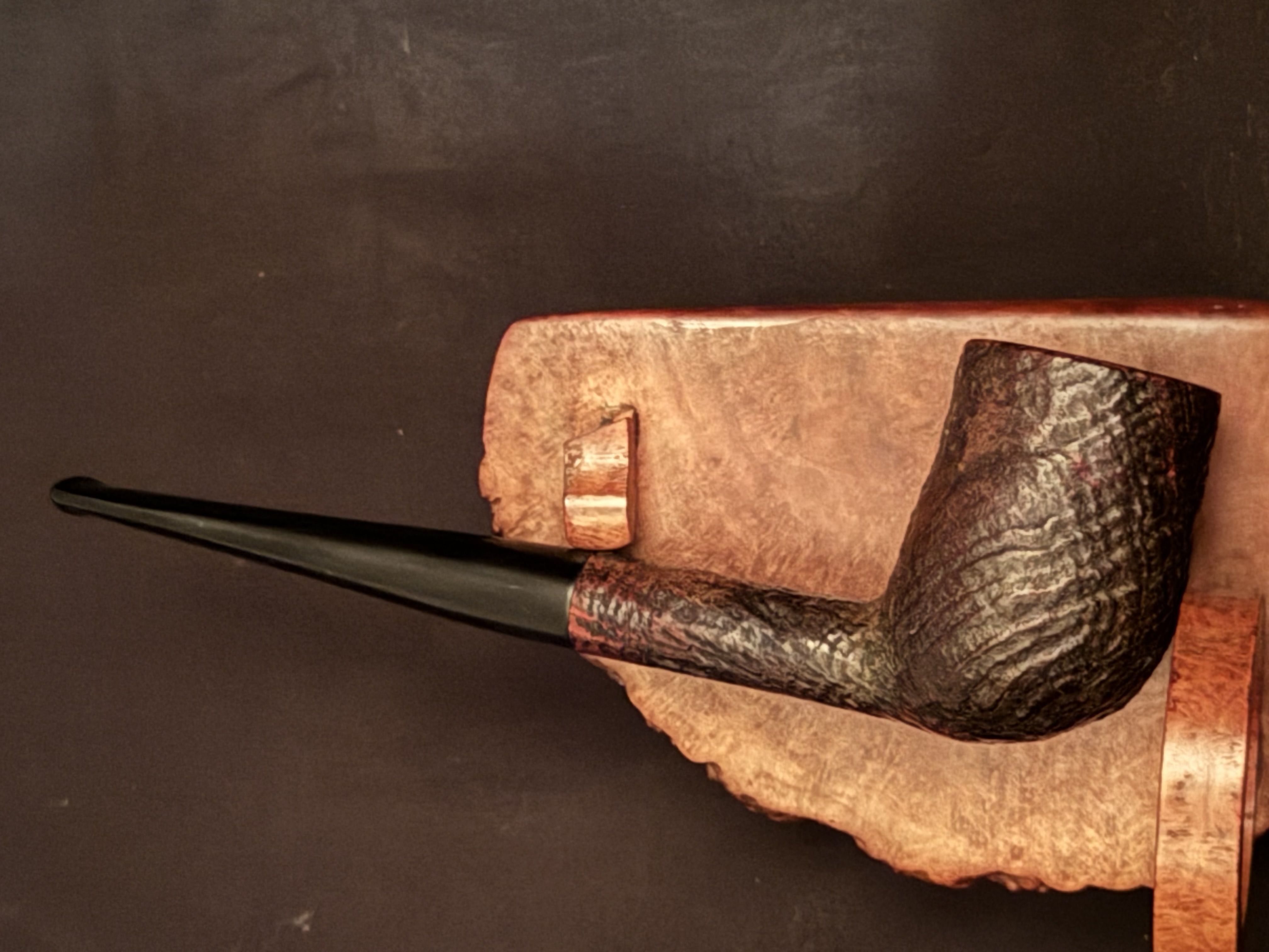 Peter Piper London Made 1331 Sandblast Straight Billiard Vulcanite Tapered Stem Estate Pipe 2