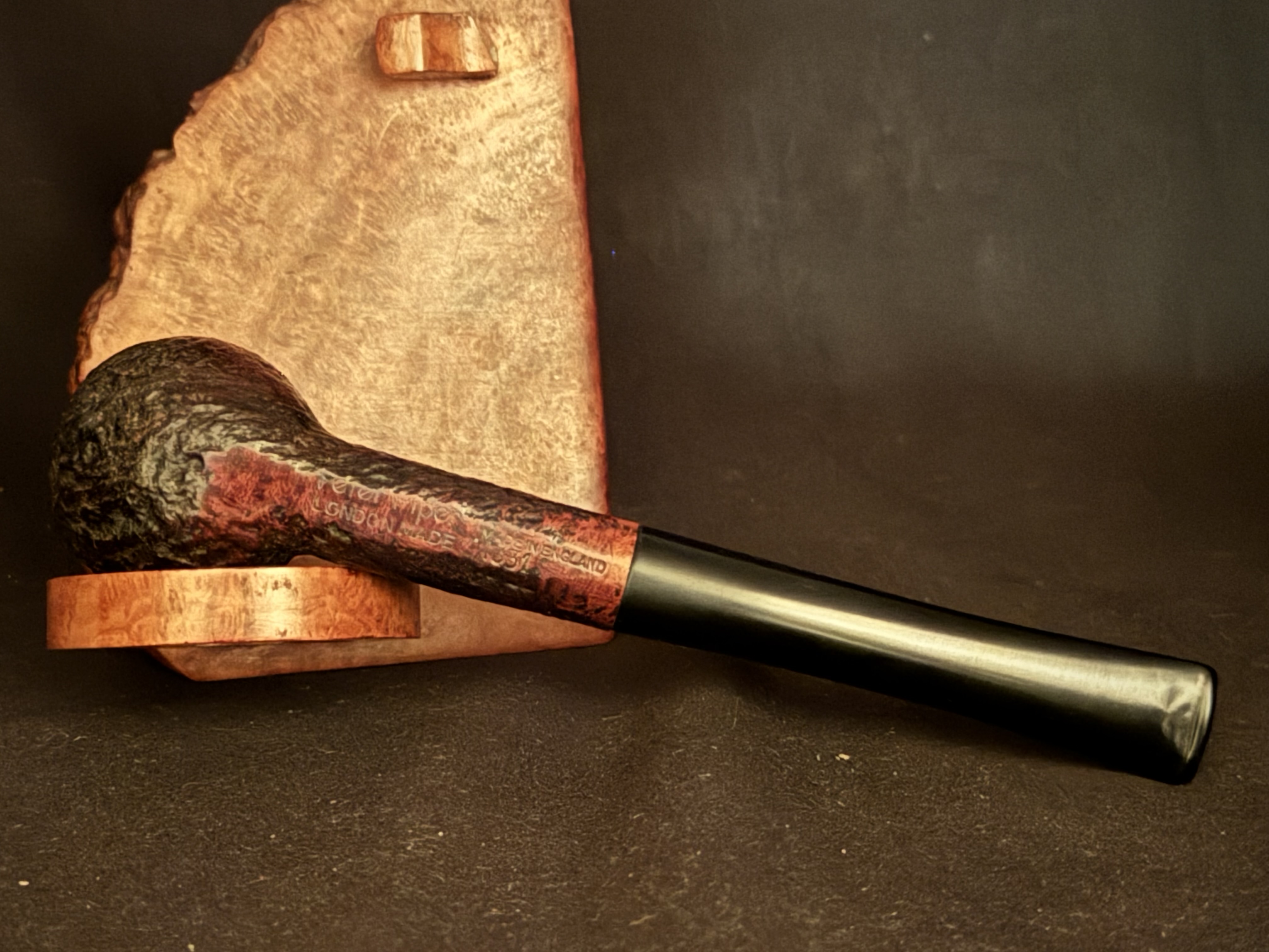 Peter Piper London Made 1331 Sandblast Straight Billiard Vulcanite Tapered Stem Estate Pipe 6