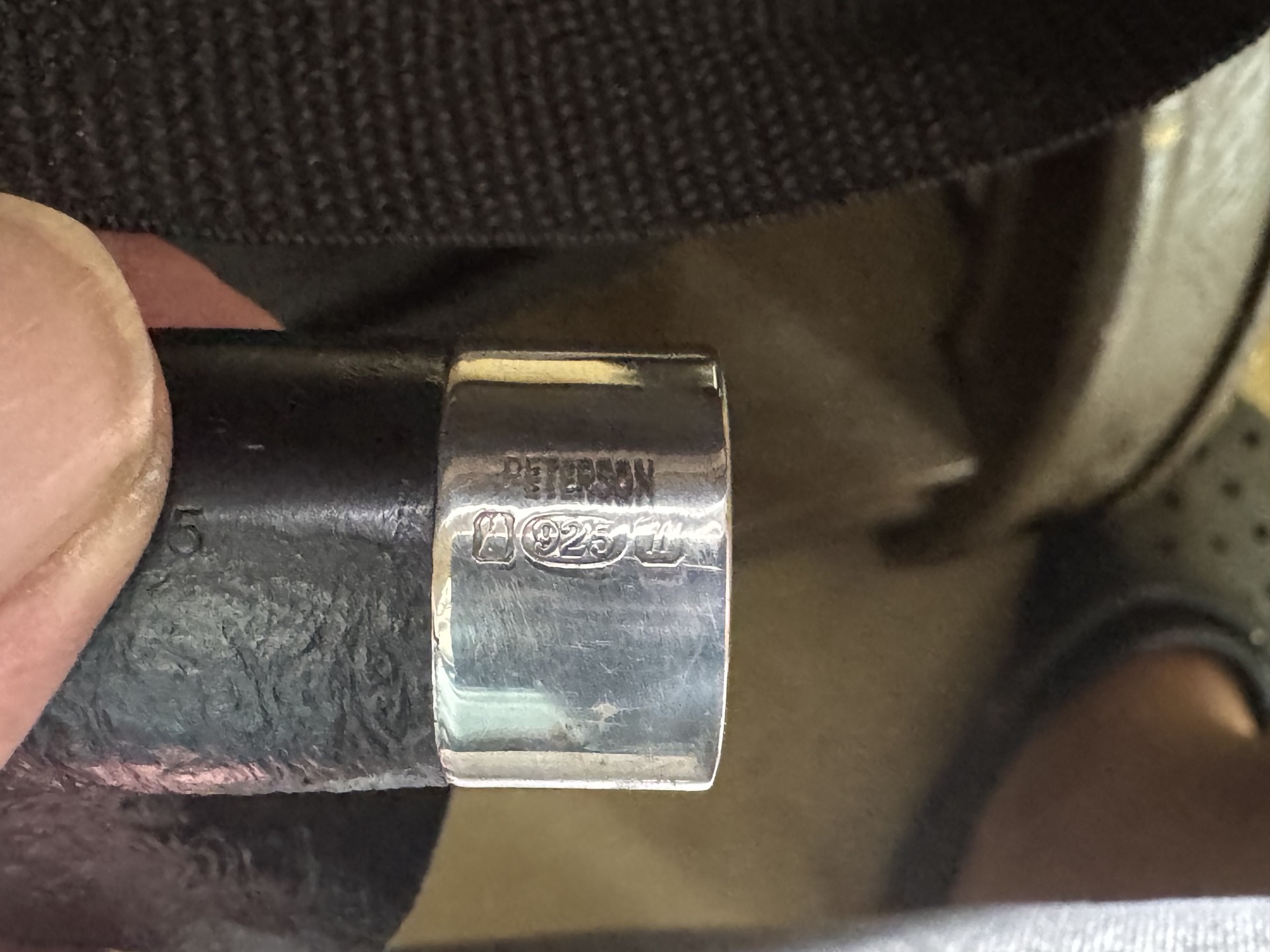 Peterson Rosslare 05 Bent Dublin Sandblast Briar Estate Pipe, Silver Mounts 13