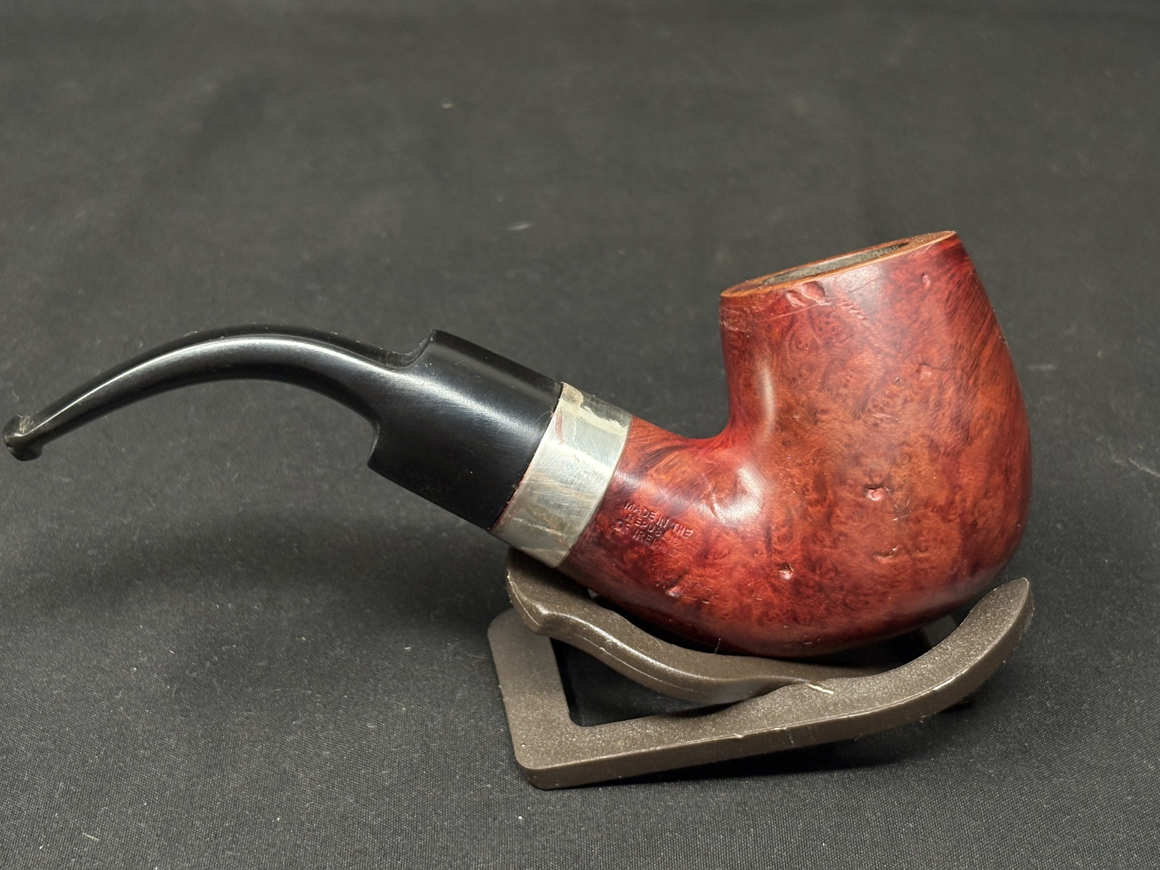 Peterson Sterling Silver XL 90S Smooth Bent Billiard Estate Pipe 2