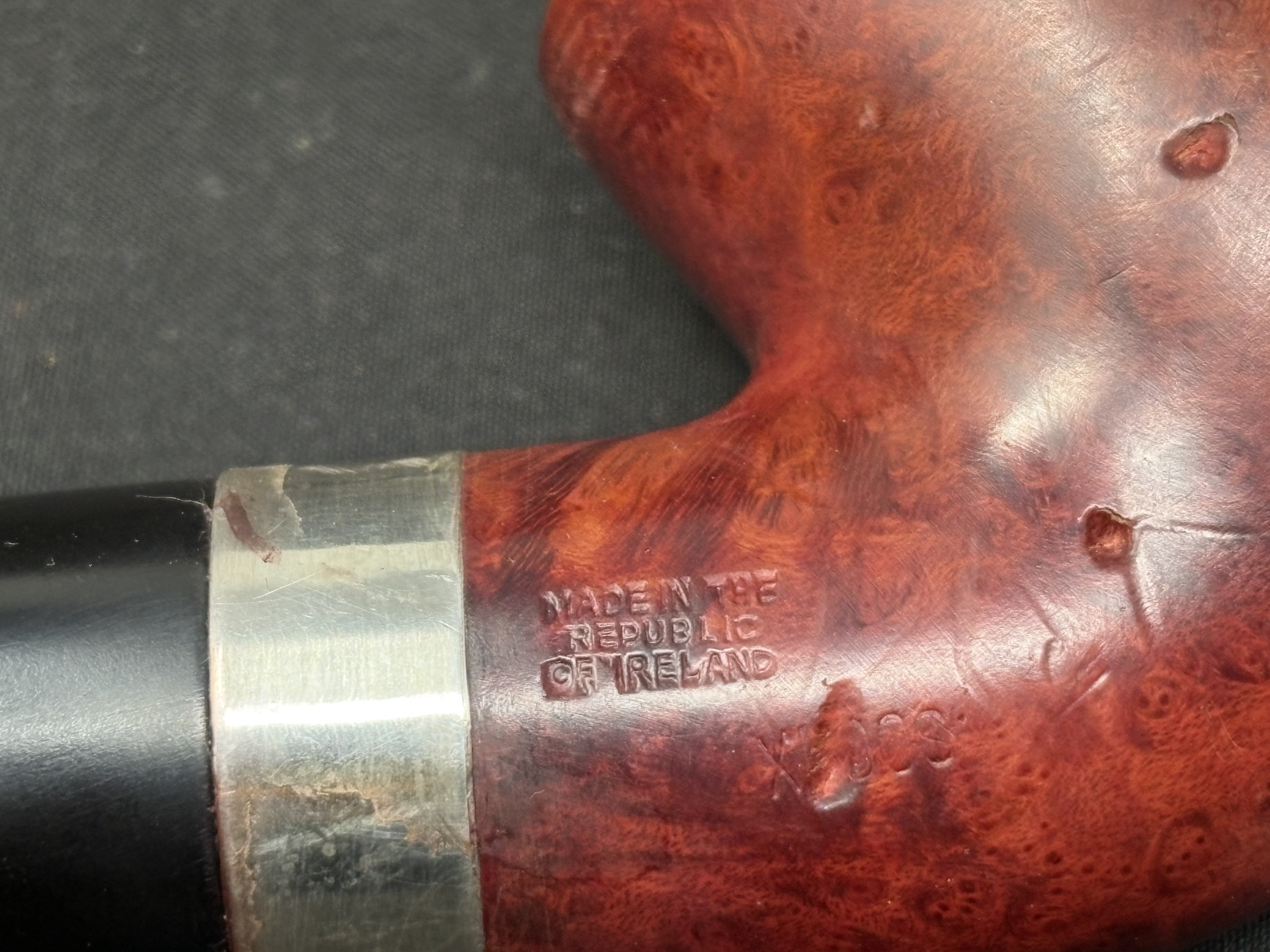 Peterson Sterling Silver XL 90S Smooth Bent Billiard Estate Pipe 6
