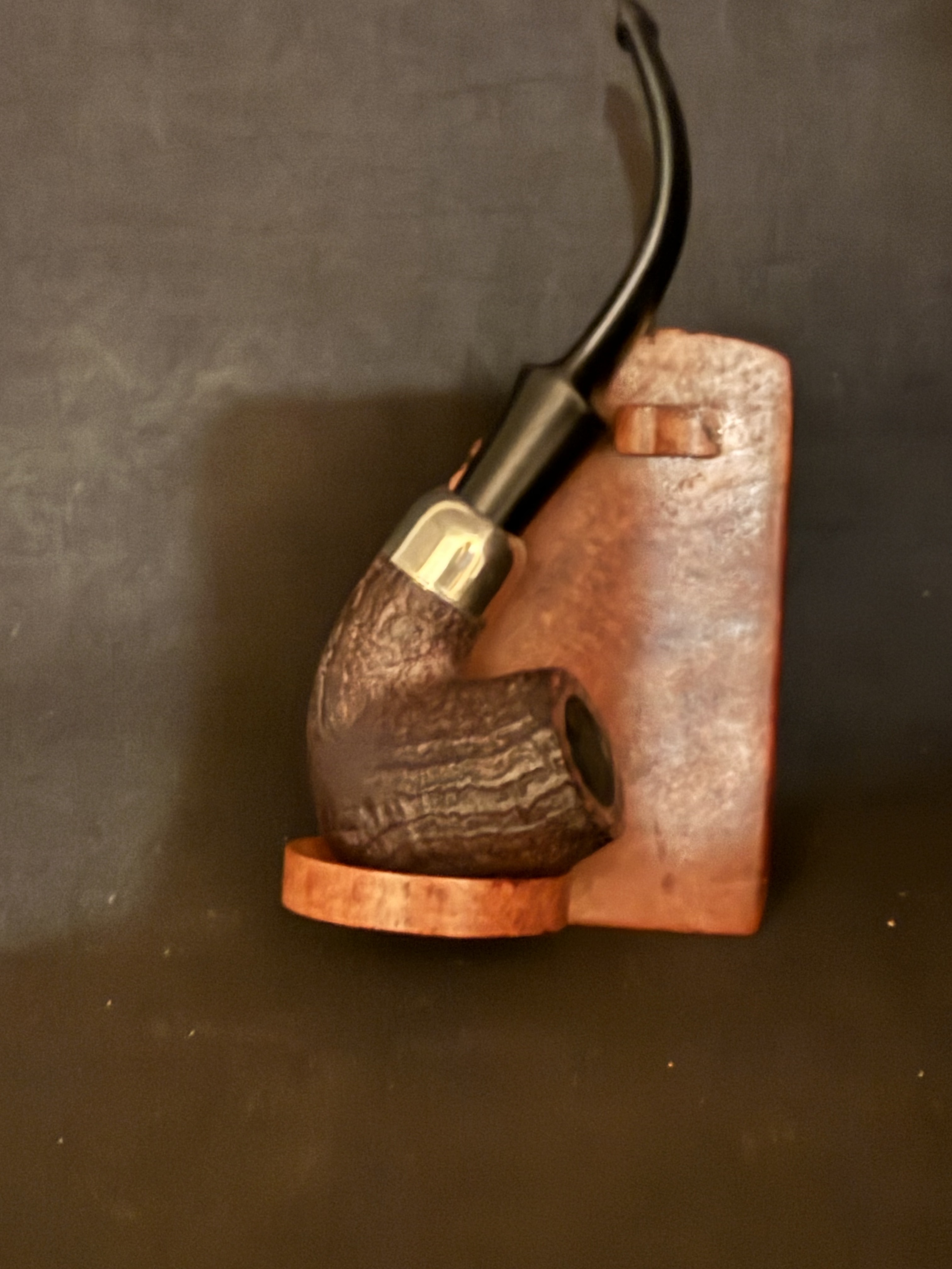 Peterson's System 312 Large Bent Billiard, Brown Sandblast, Made in the Republic of Ireland, Tapered Vulcanite P-Lip Stem, 9mm Filter 2