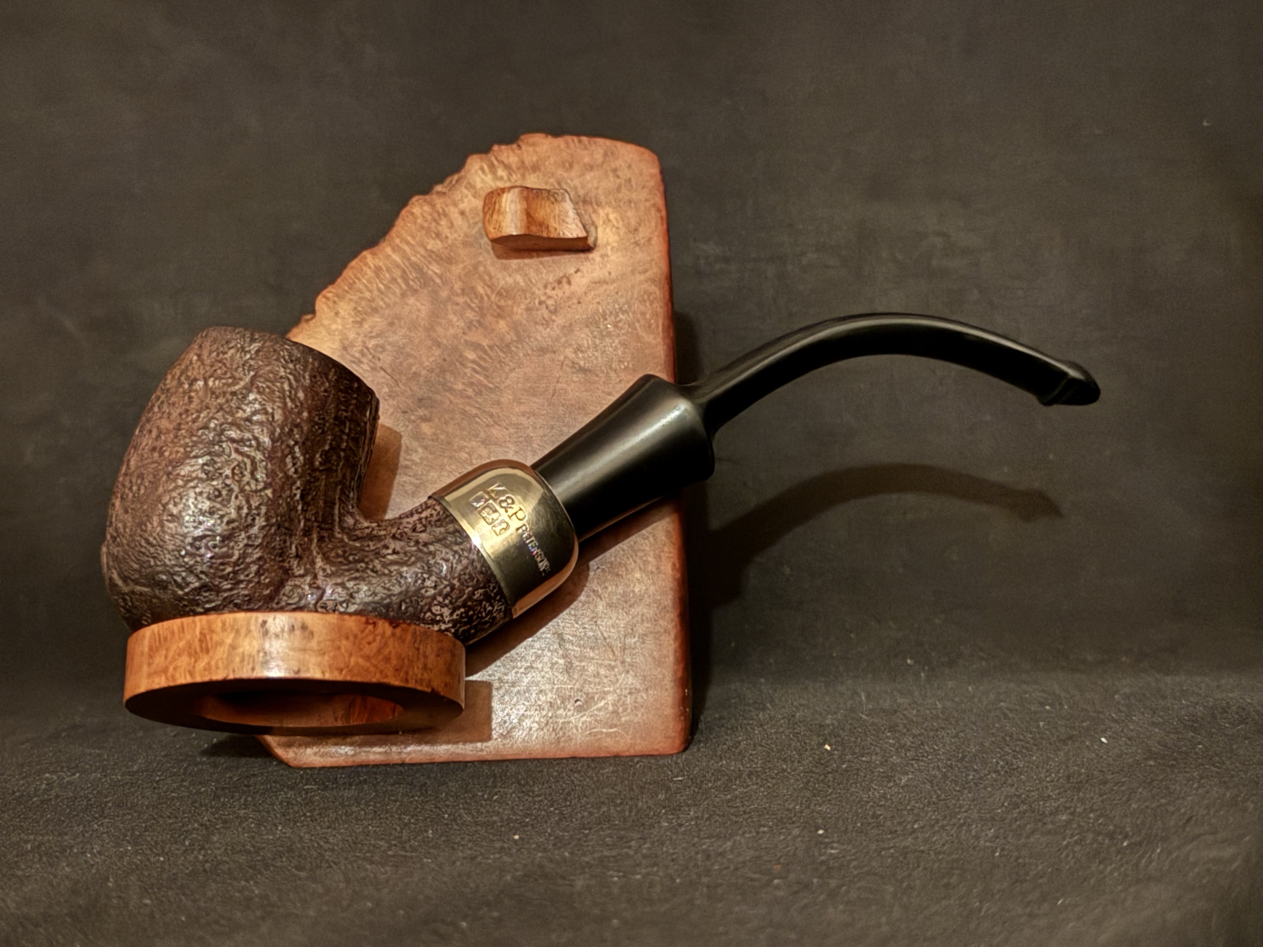 Peterson's System 312 Large Bent Billiard, Brown Sandblast, Made in the Republic of Ireland, Tapered Vulcanite P-Lip Stem, 9mm Filter 3