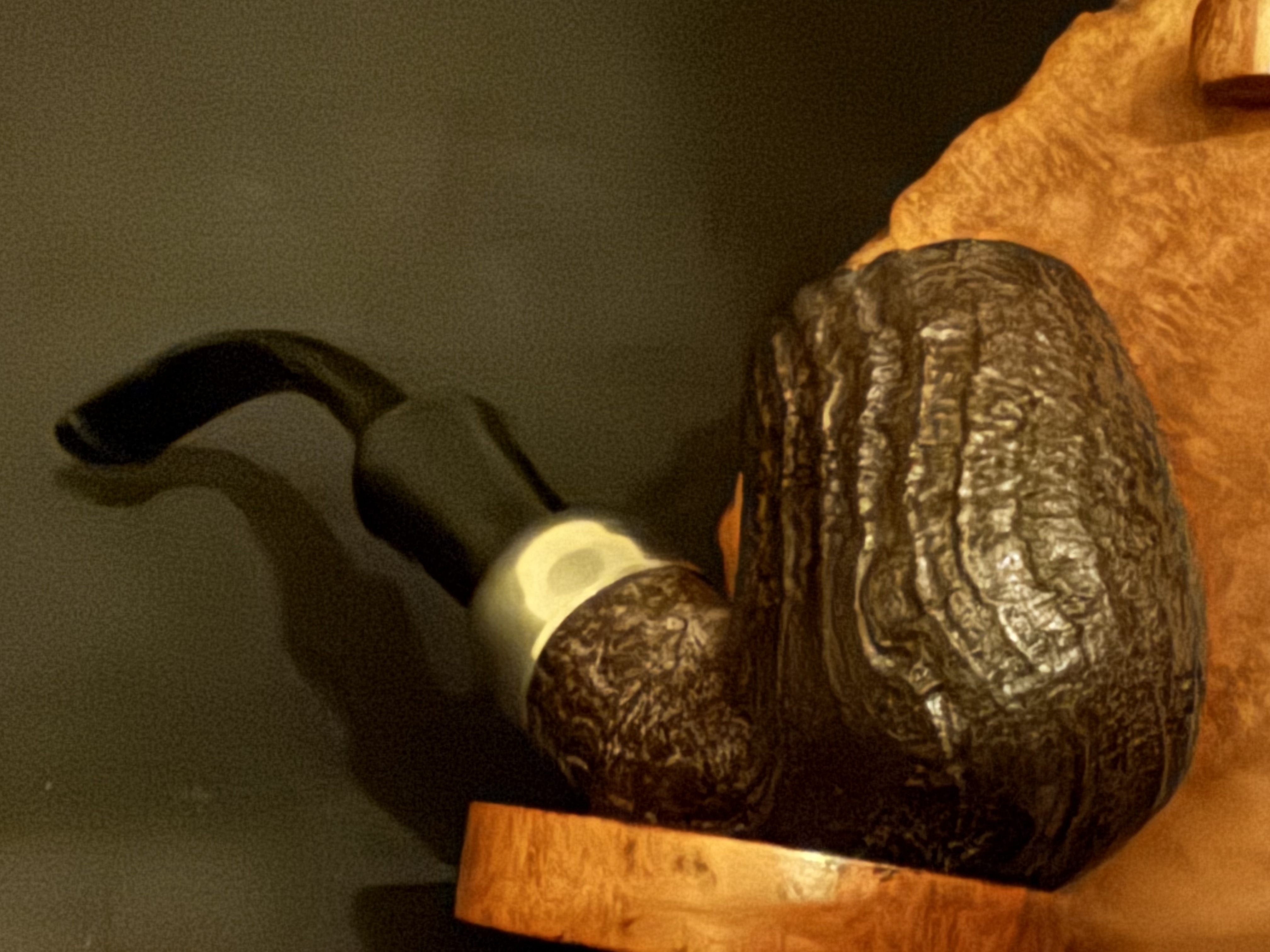Peterson's System 312 Large Bent Billiard, Brown Sandblast, Made in the Republic of Ireland, Tapered Vulcanite P-Lip Stem, 9mm Filter 7