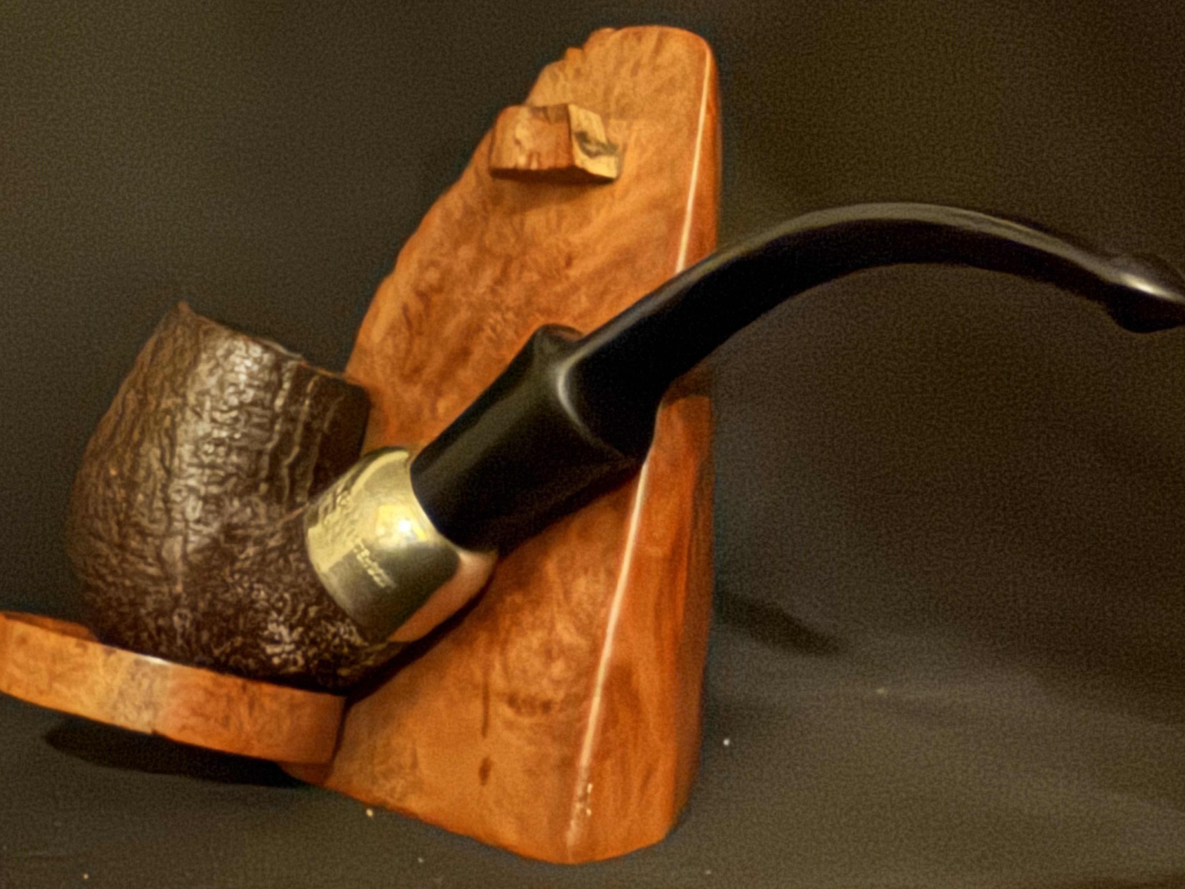 Peterson's System 312 Large Bent Billiard, Brown Sandblast, Made in the Republic of Ireland, Tapered Vulcanite P-Lip Stem, 9mm Filter 8