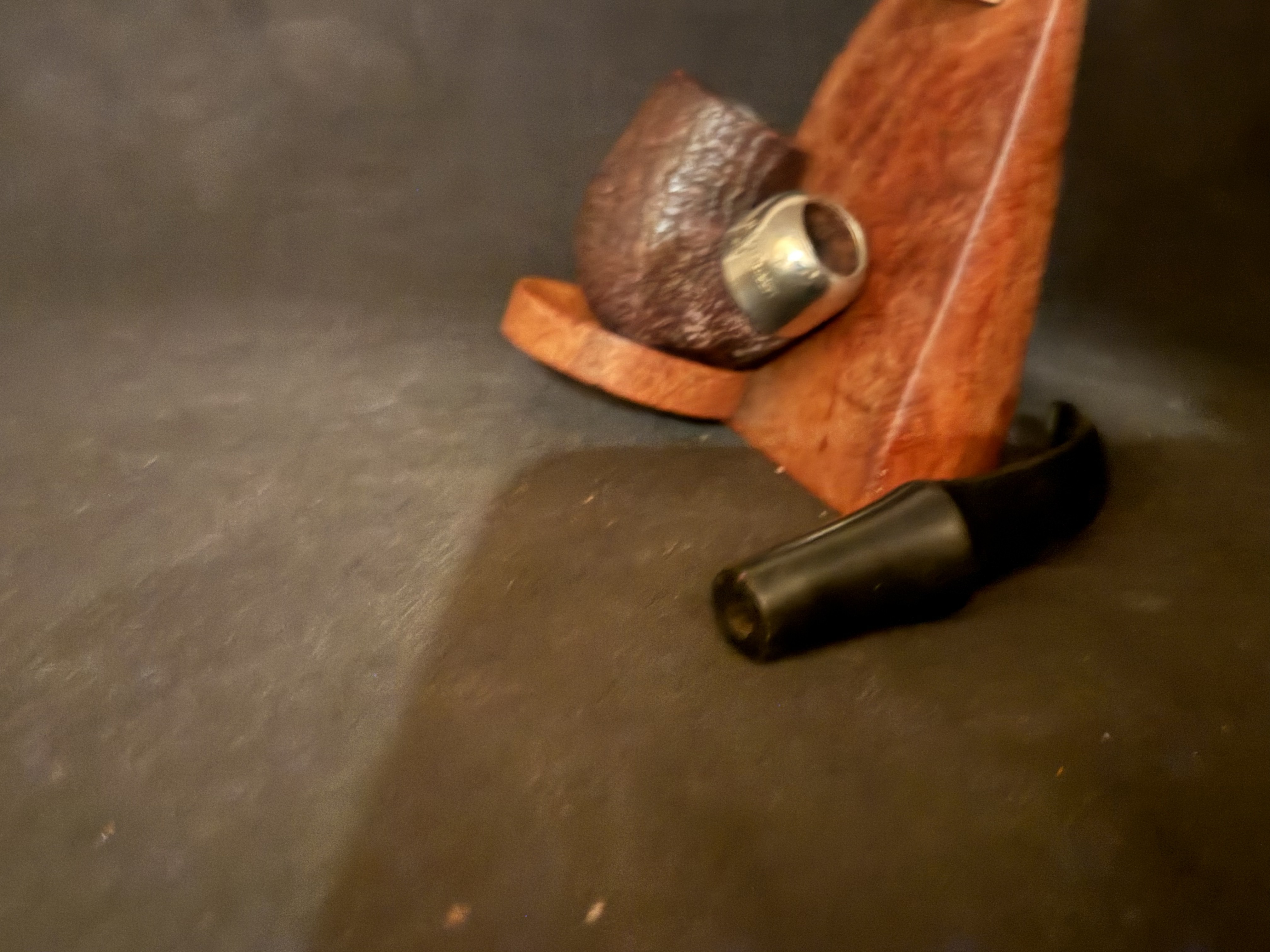 Peterson's System 312 Large Bent Billiard, Brown Sandblast, Made in the Republic of Ireland, Tapered Vulcanite P-Lip Stem, 9mm Filter 9
