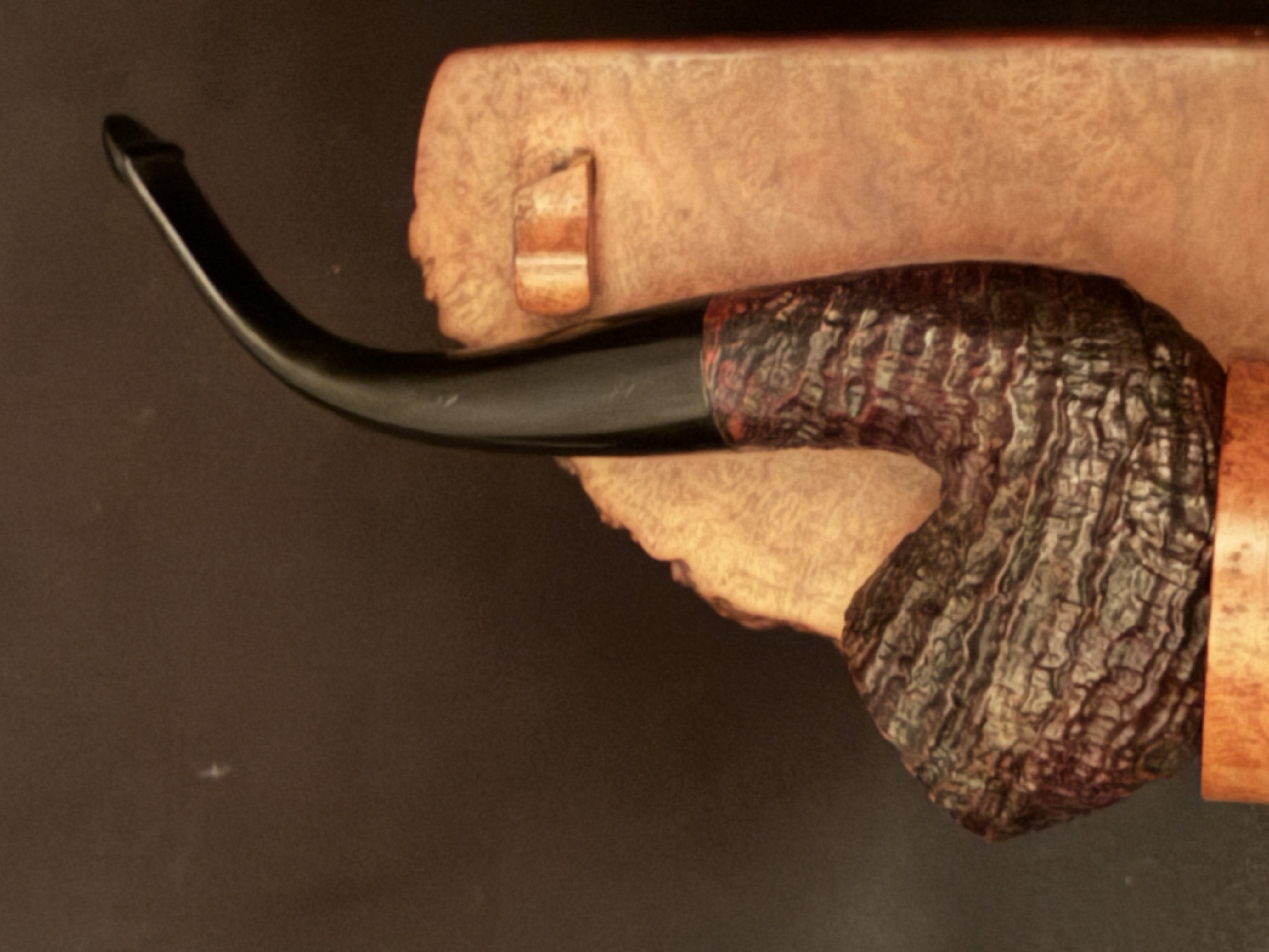 Piccadilly 78 Sandblast Bent Billiard Estate Pipe - Vulcanite Tapered Stem, P-Lip Mouthpiece