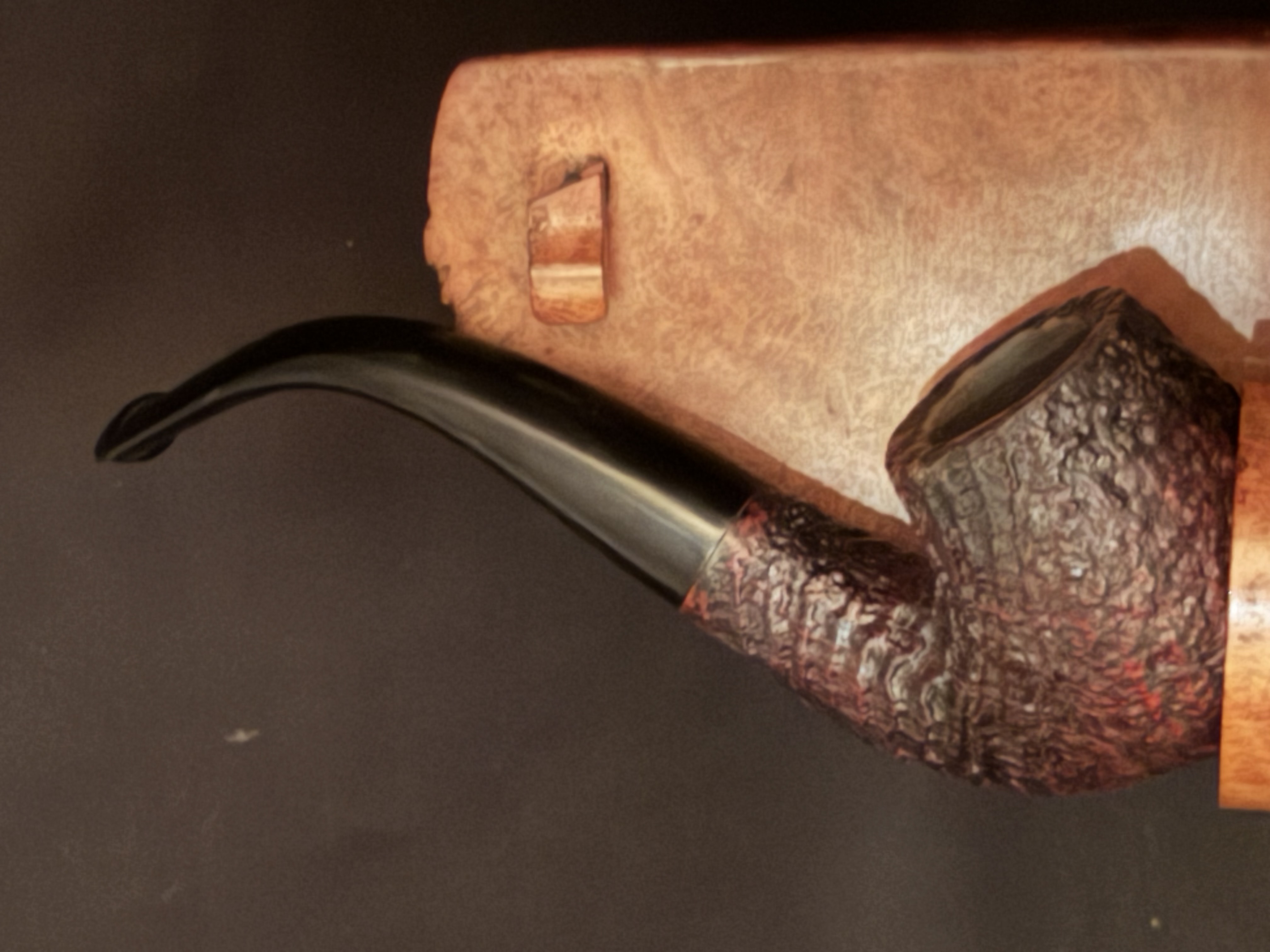Piccadilly 78 Sandblast Bent Billiard Estate Pipe - Vulcanite Tapered Stem, P-Lip Mouthpiece 2