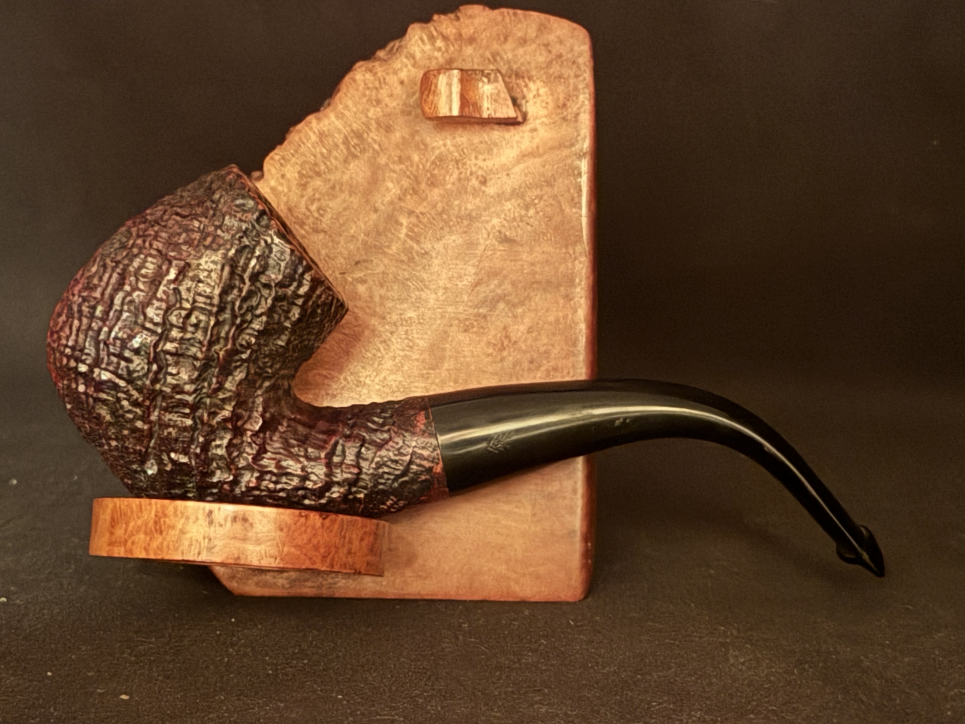 Piccadilly 78 Sandblast Bent Billiard Estate Pipe - Vulcanite Tapered Stem, P-Lip Mouthpiece 3