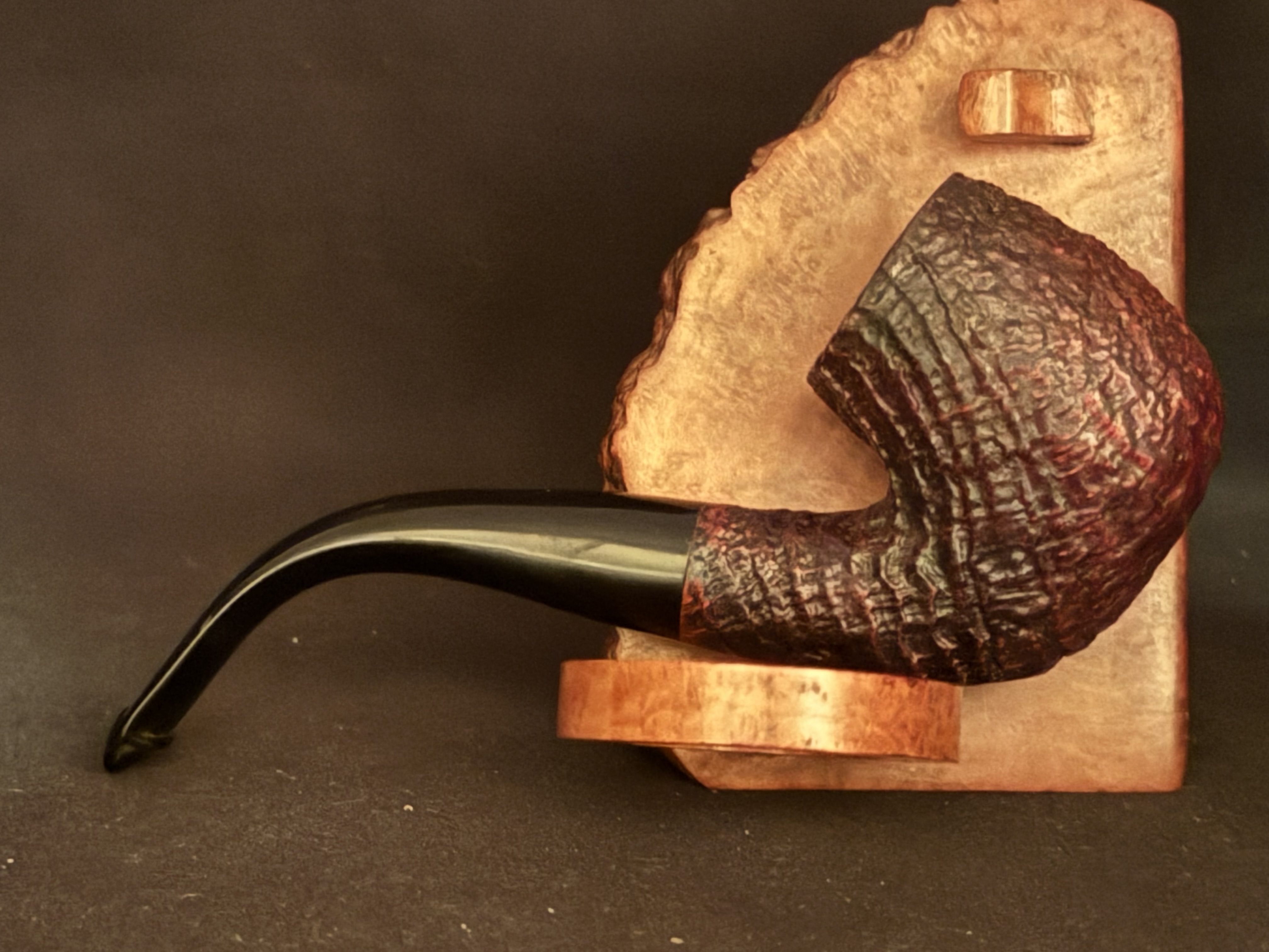 Piccadilly 78 Sandblast Bent Billiard Estate Pipe - Vulcanite Tapered Stem, P-Lip Mouthpiece 4