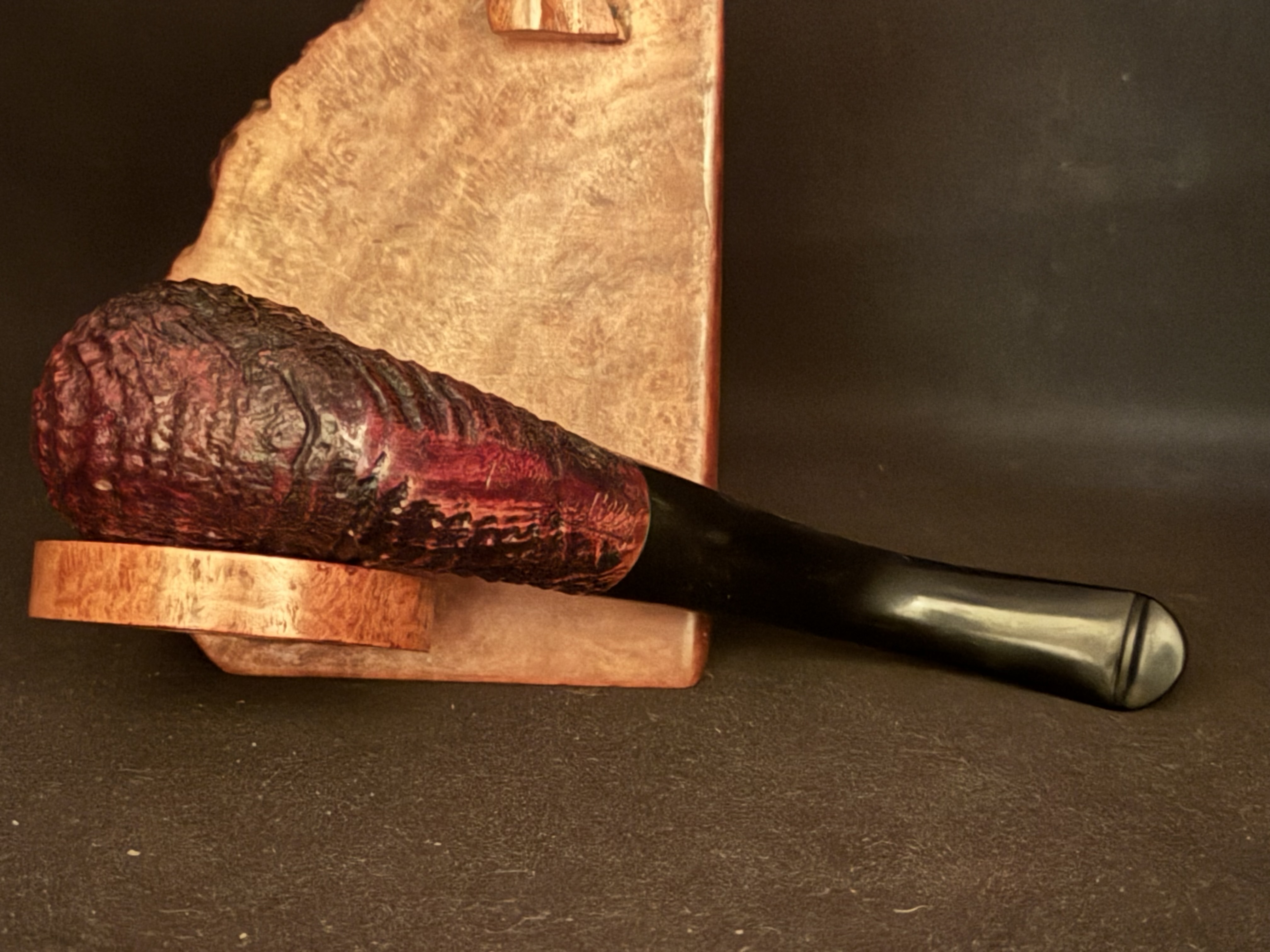 Piccadilly 78 Sandblast Bent Billiard Estate Pipe - Vulcanite Tapered Stem, P-Lip Mouthpiece 6