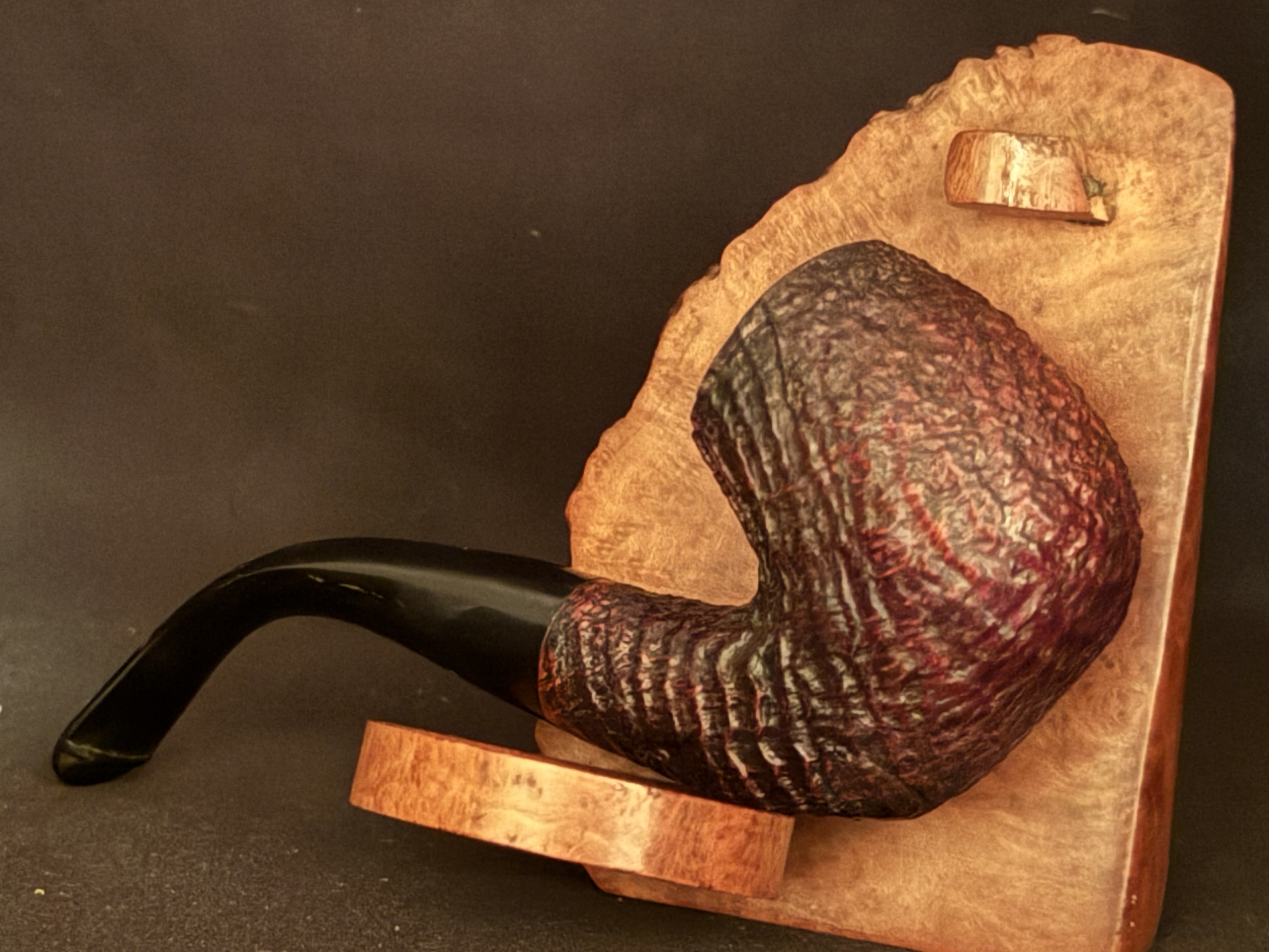 Piccadilly 78 Sandblast Bent Billiard Estate Pipe - Vulcanite Tapered Stem, P-Lip Mouthpiece 7