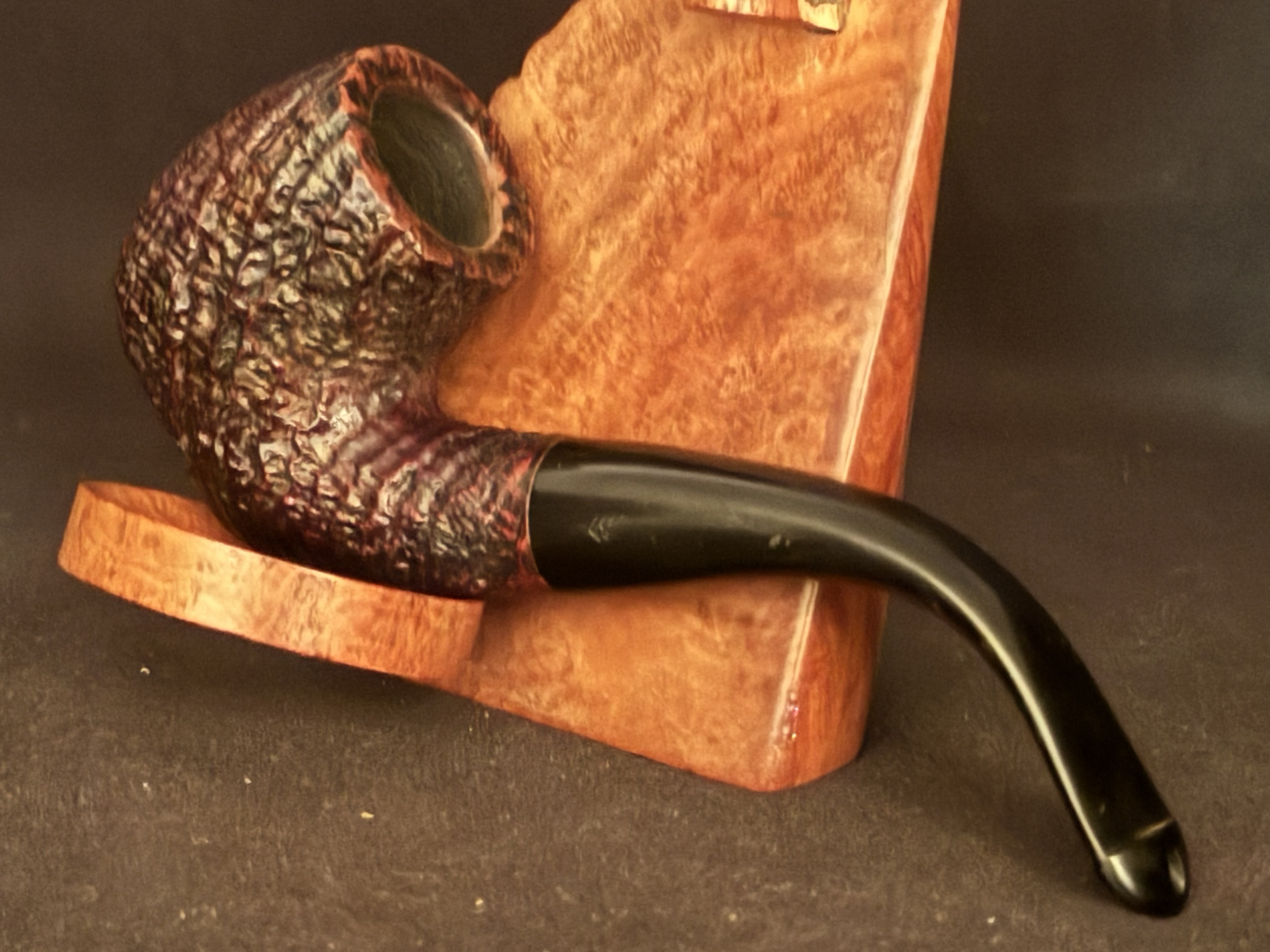 Piccadilly 78 Sandblast Bent Billiard Estate Pipe - Vulcanite Tapered Stem, P-Lip Mouthpiece 8