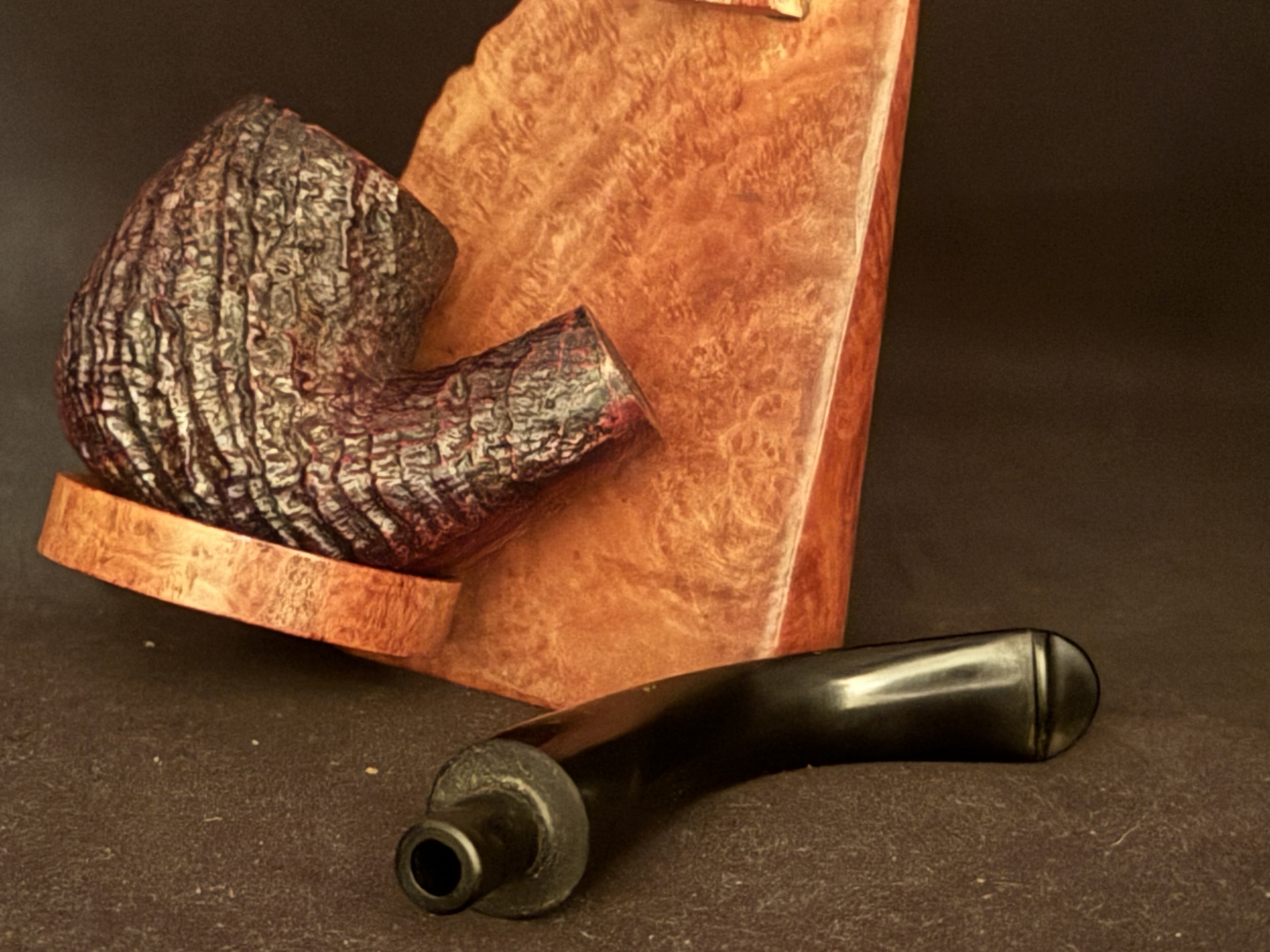 Piccadilly 78 Sandblast Bent Billiard Estate Pipe - Vulcanite Tapered Stem, P-Lip Mouthpiece 9